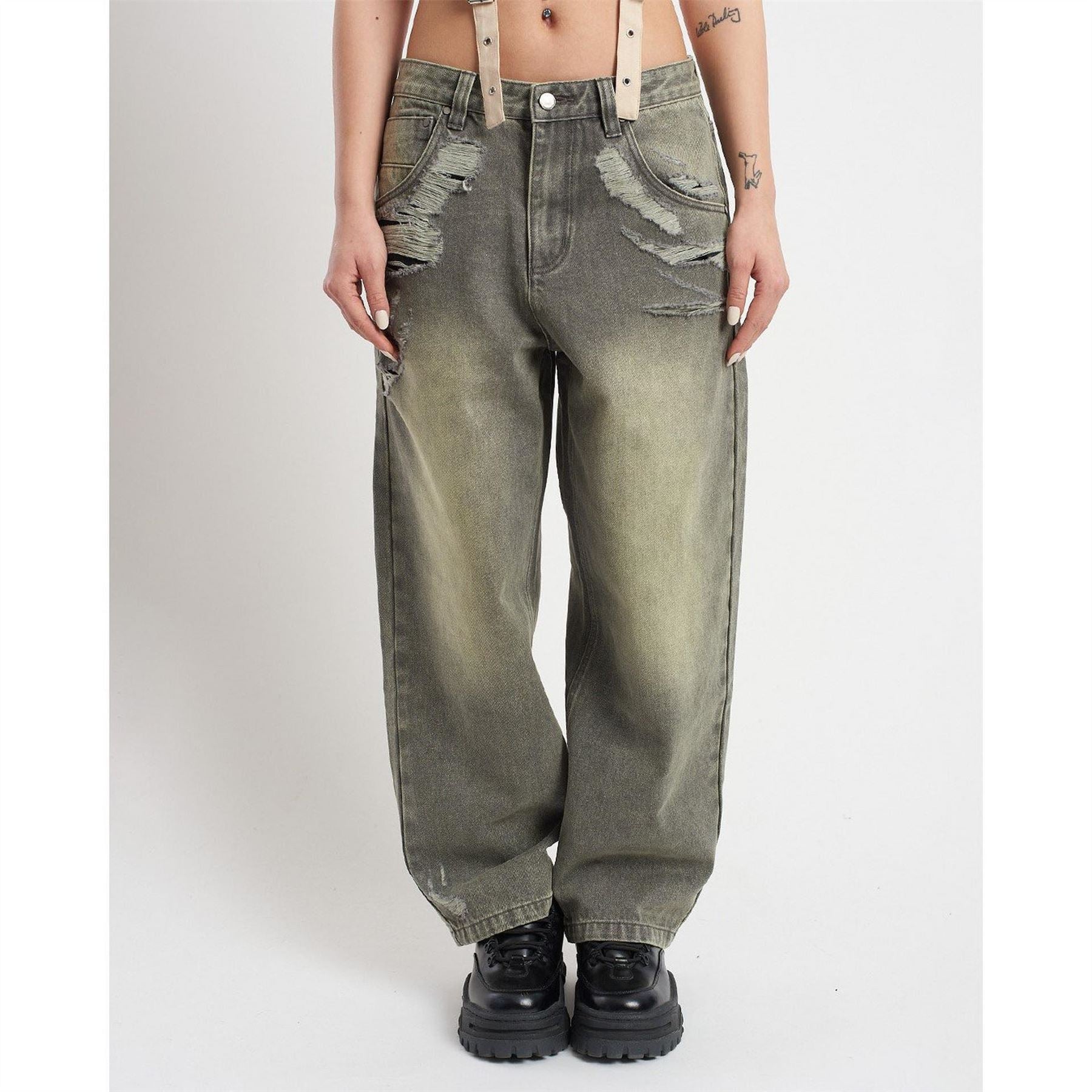 The Ragged Priest Crescent Biggie Wide Leg Jeans