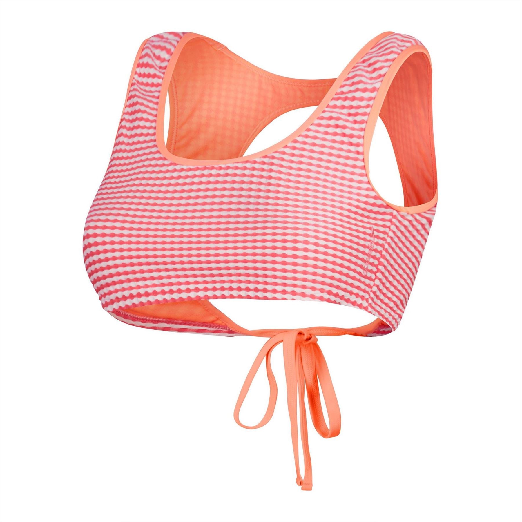Speedo Wrap Tie Back Bikini Top Horizontal Stripe