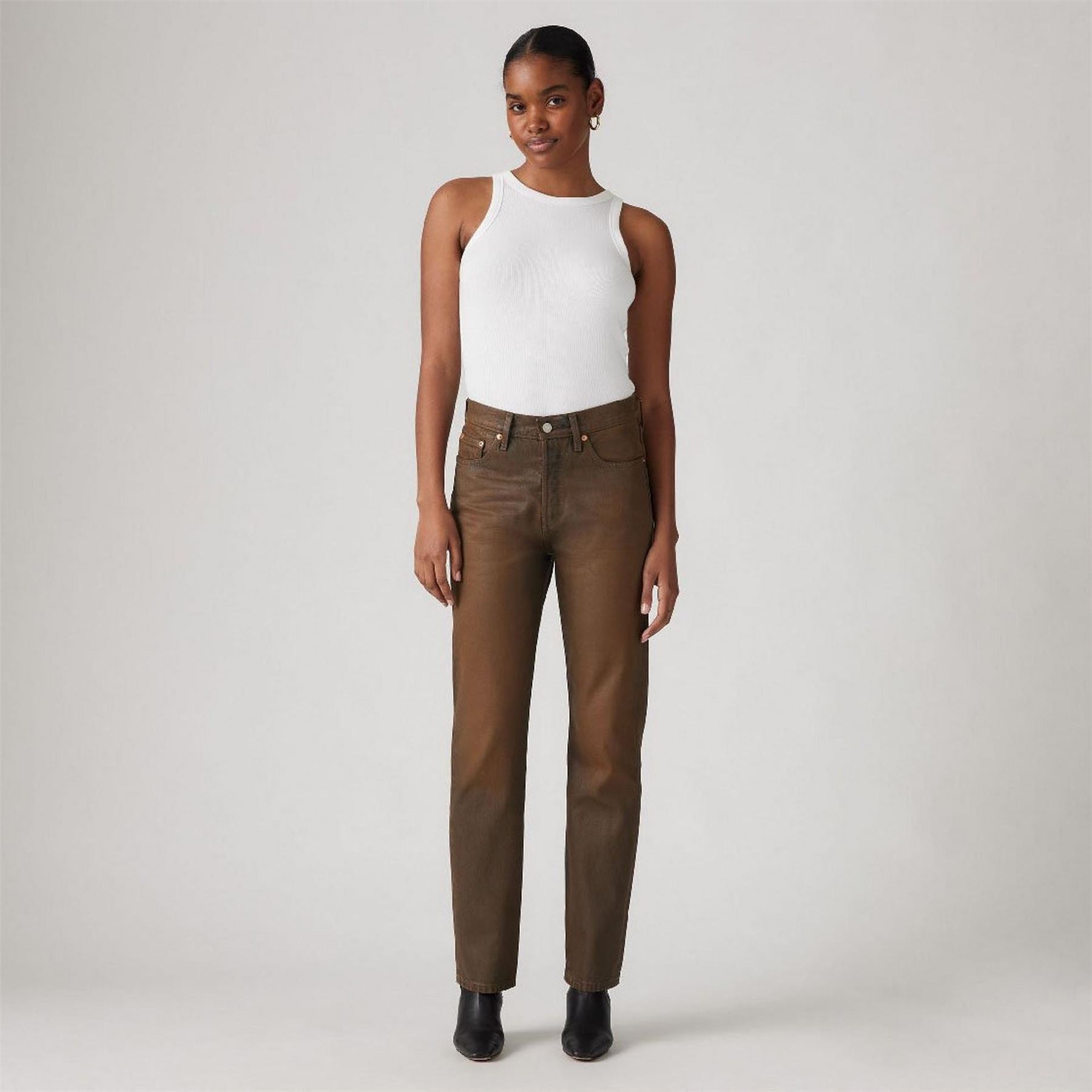 Levis 501 Straight Leg Five Pocket Jeans