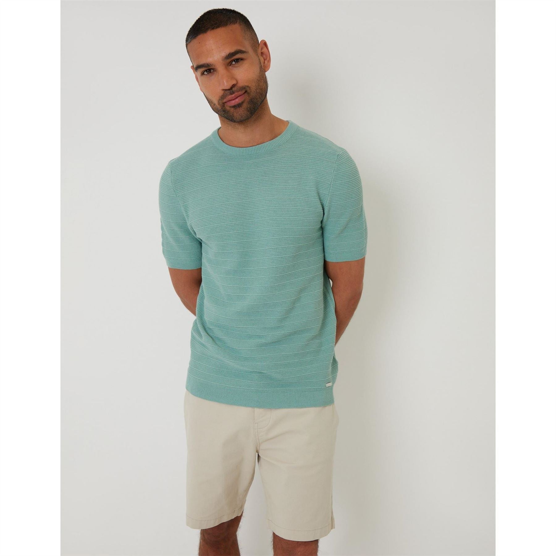 Threadbare Crew Neck Ribbed Collar Short Sleeve T-Shirt