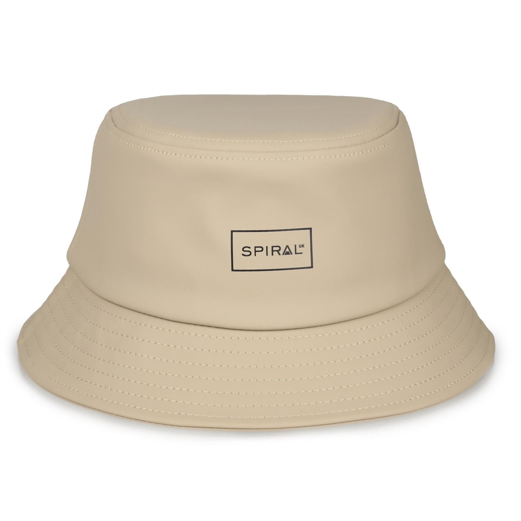 Spiral Box Print All Around Brim Bucket Hat with Logo
