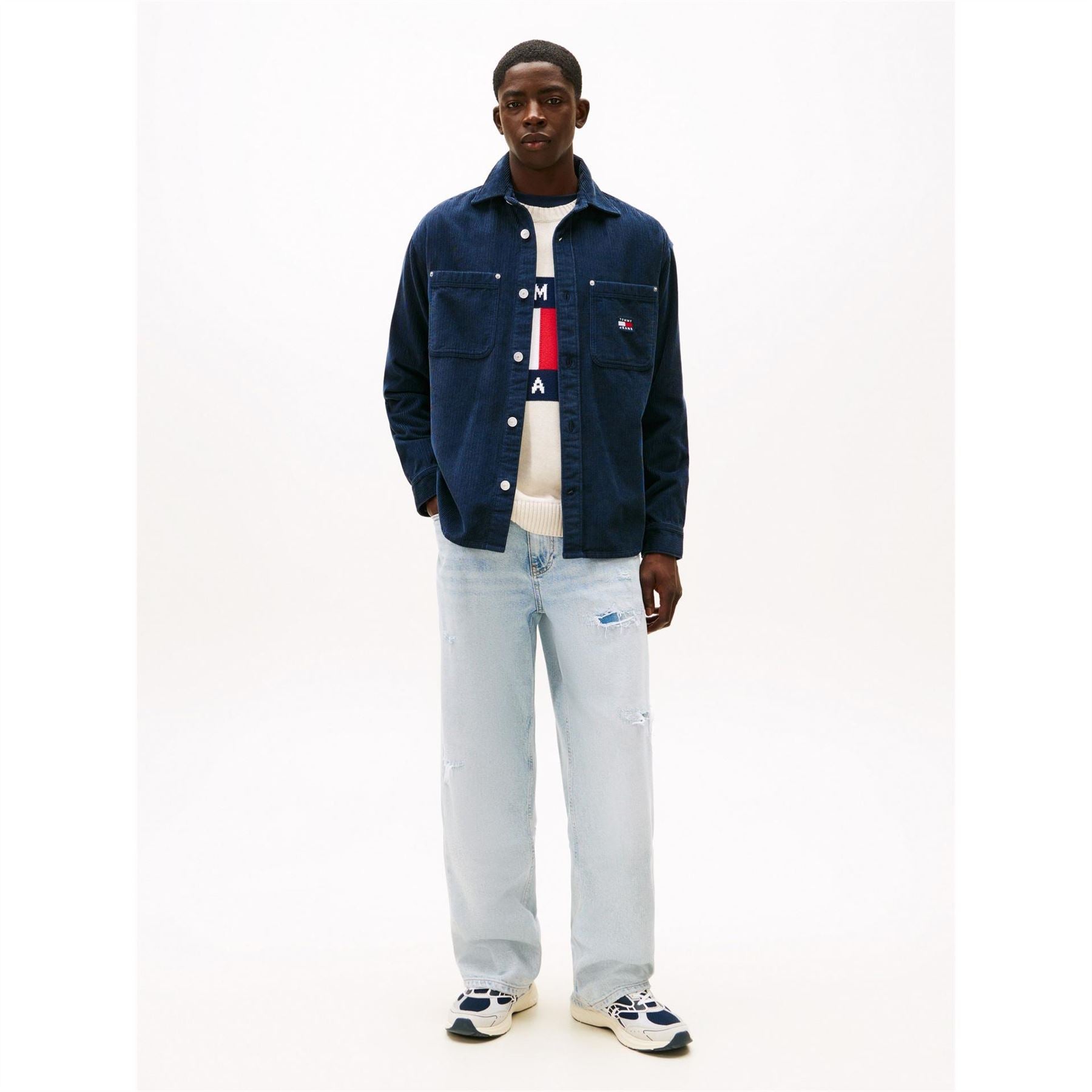 Tommy Jeans Collared Neck Long Sleeve Cord Shirt