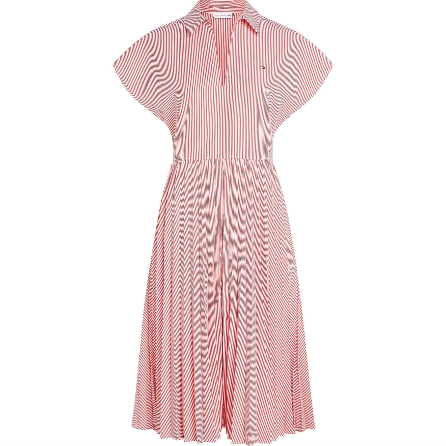 Tommy Hilfiger Ithaka Plt Collared Neck Midi Shirtdress