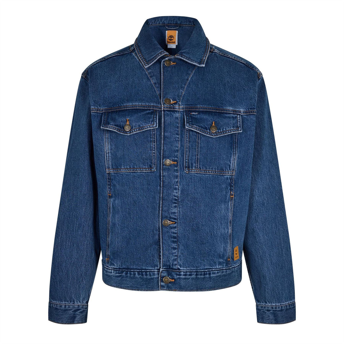 Timberland Denim Jacket Solid Patterned with Chest Pocket