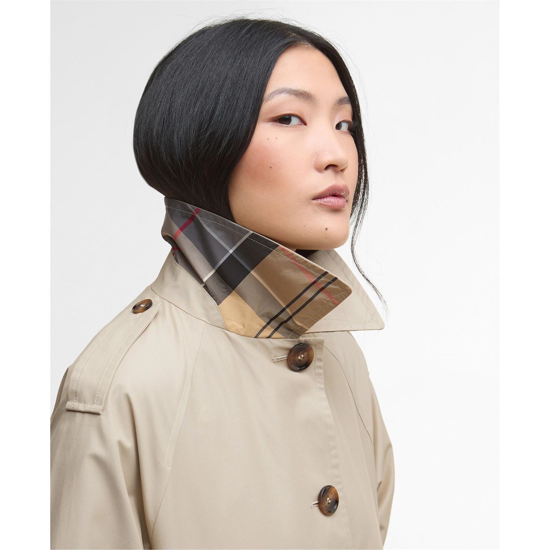 Barbour Maia Showerproof Cotton Long Sleeve Trench Coat