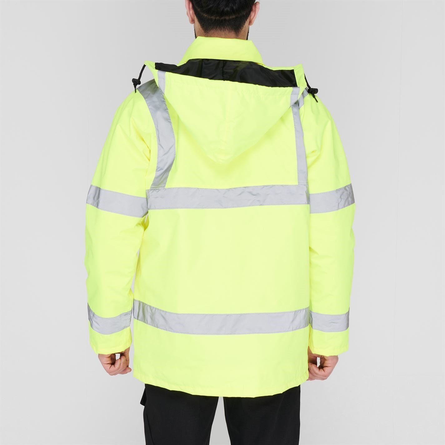 Dunlop Waterproof Wind Resistant Reflective Long Sleeve Hi Vis Jacket