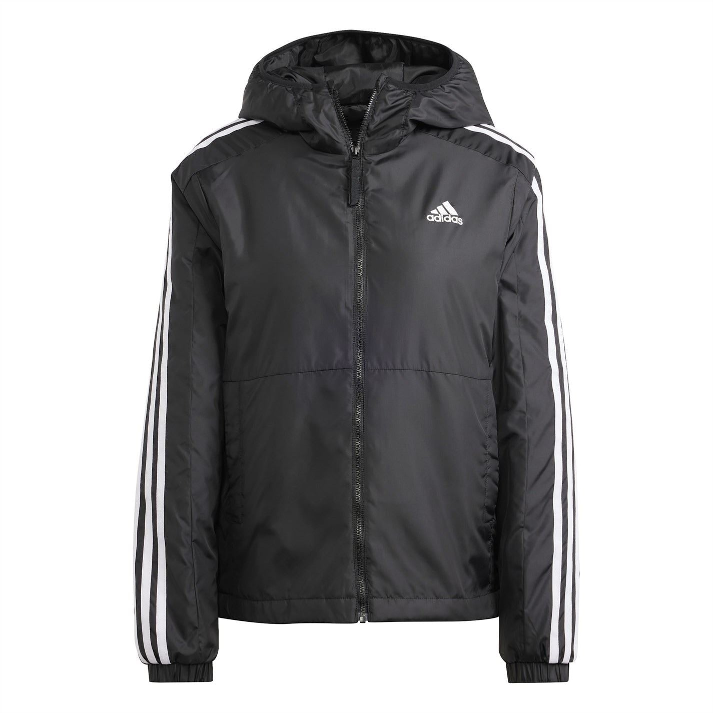 adidas Womens 3 Stripe Essential Hooded Jacket