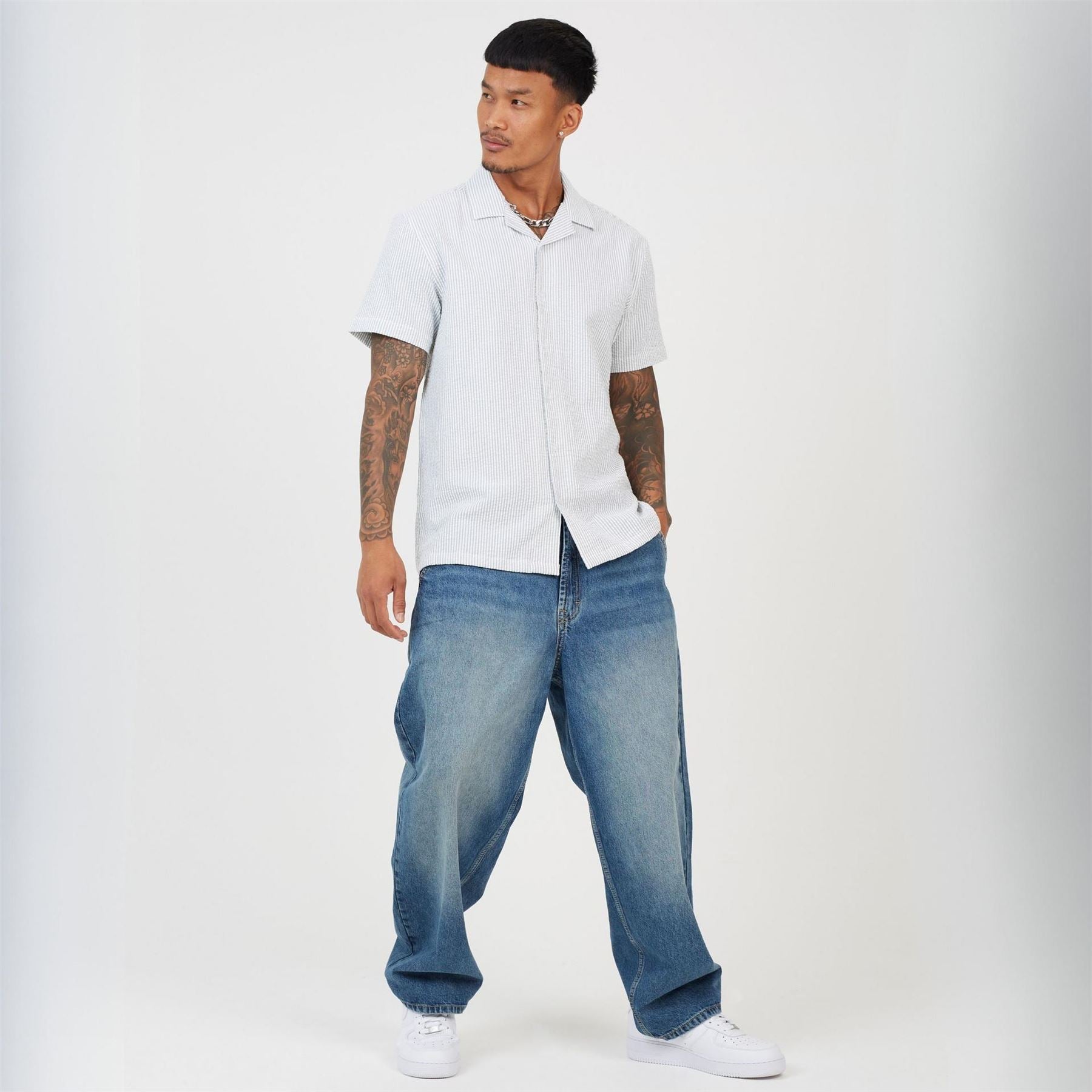 Brave Soul Revere Collar Short Sleeve Patterned Shirt