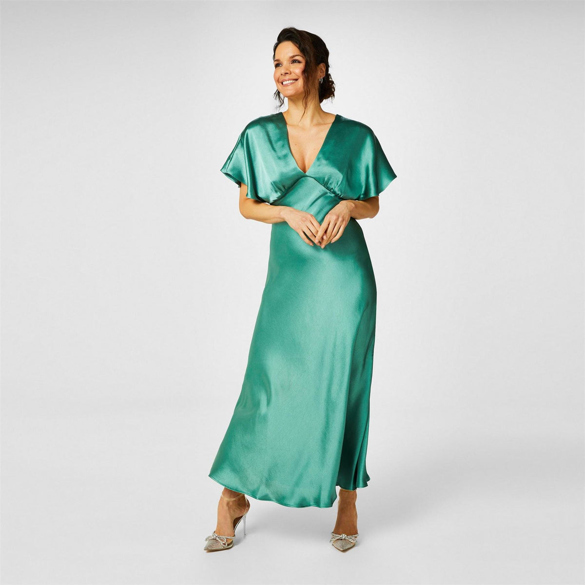 Biba Bridesmaid Satin Maxi Dress