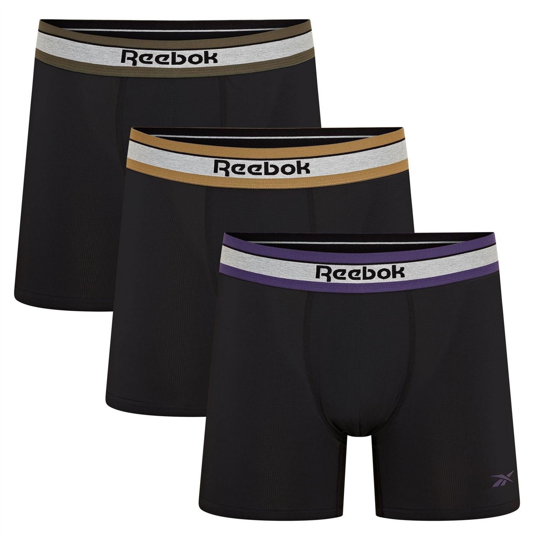 Reebok Mens 3 Pack Trunks Angus