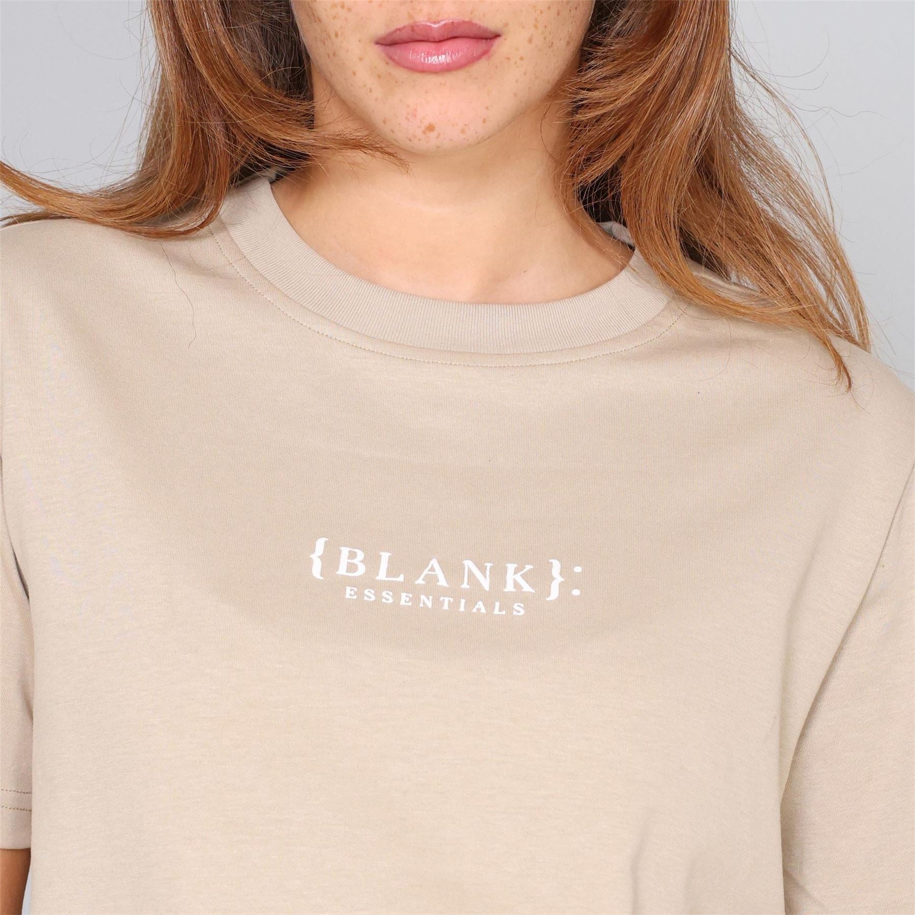 Blank Essentials Embroidered Text Graphic Crew Neck Short Sleeve Boyfriend T-Shirt