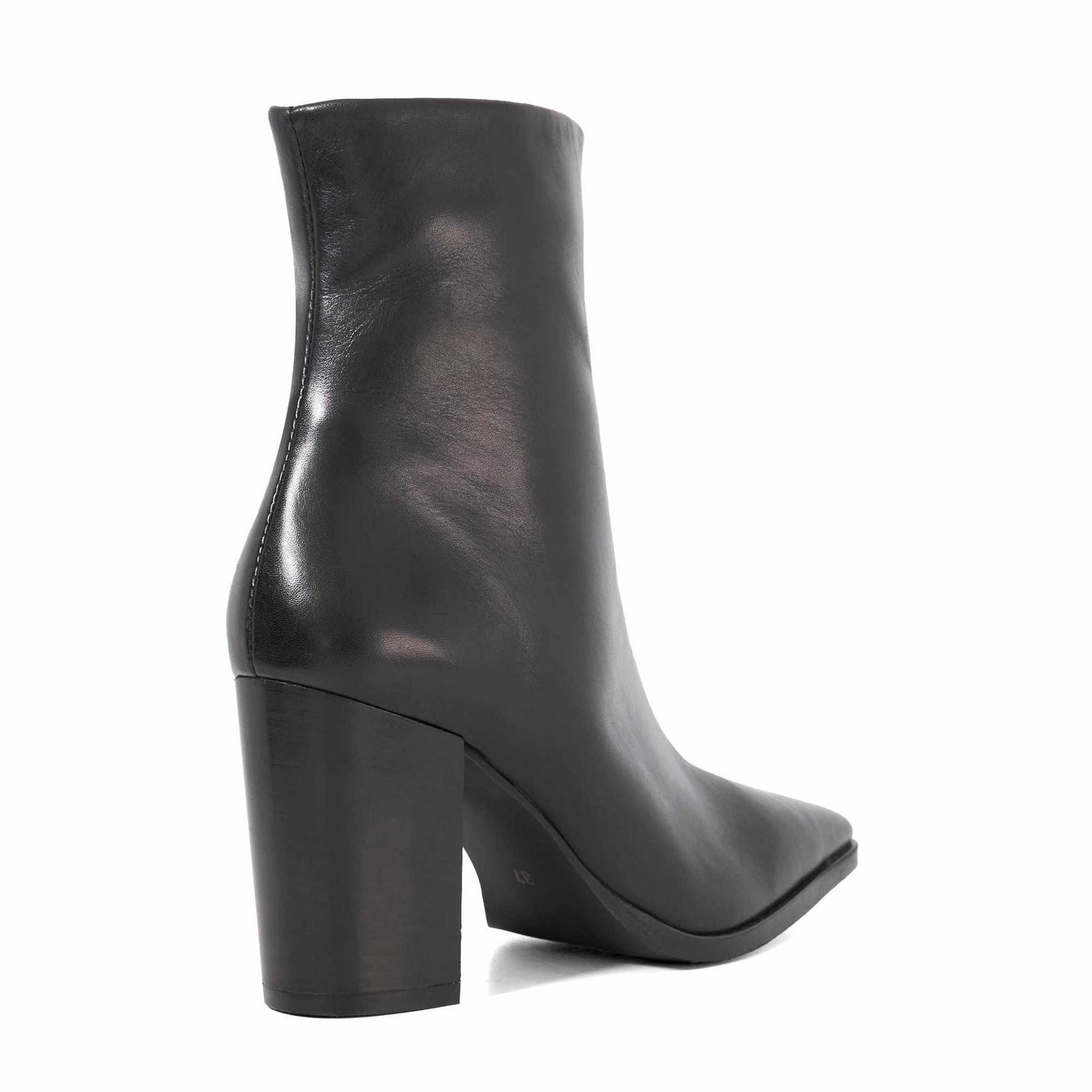 Dune London Patently High Heel Block Ankle Boots