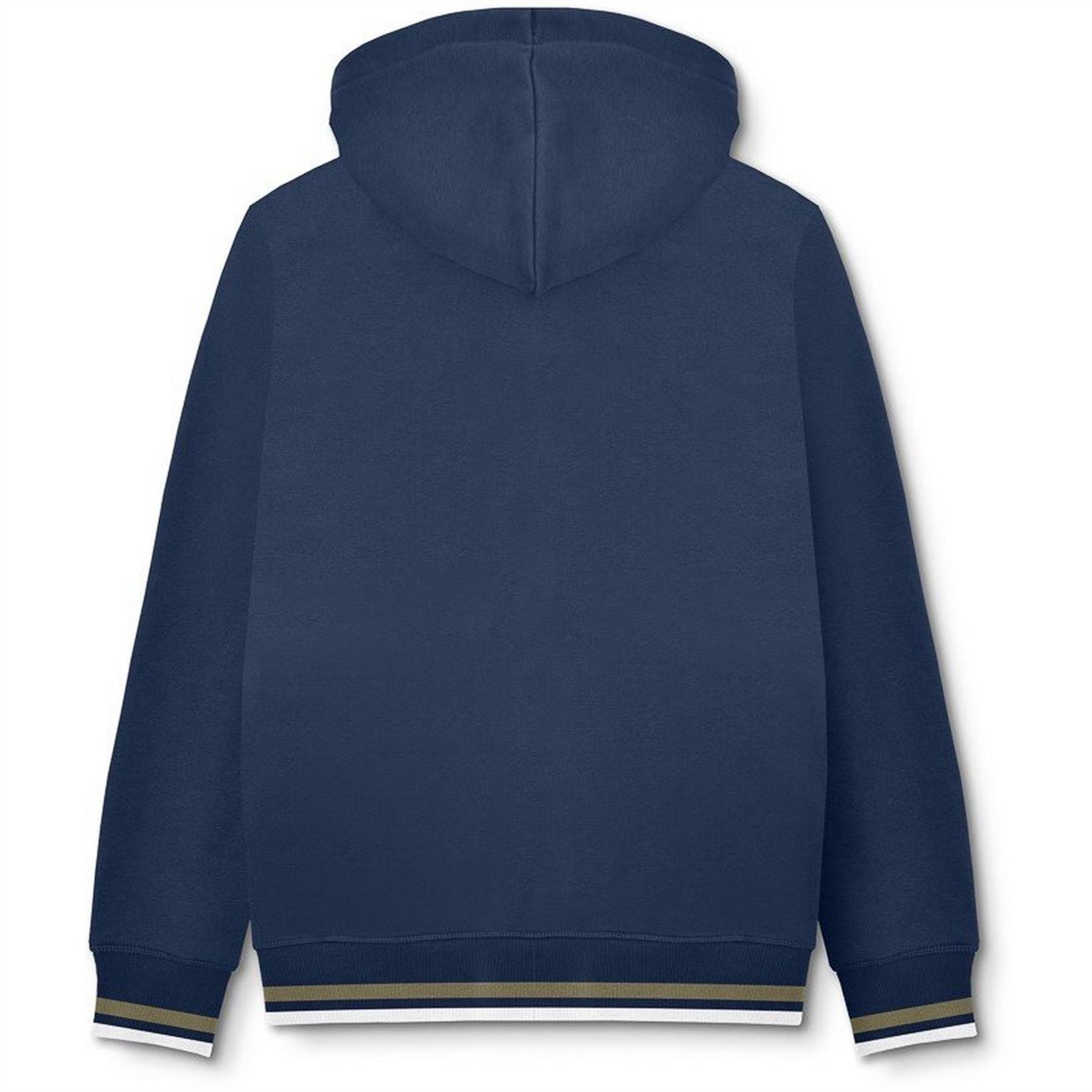 Lambretta Solid Patterned Hooded Ribbed Cuff Sweat Jacket