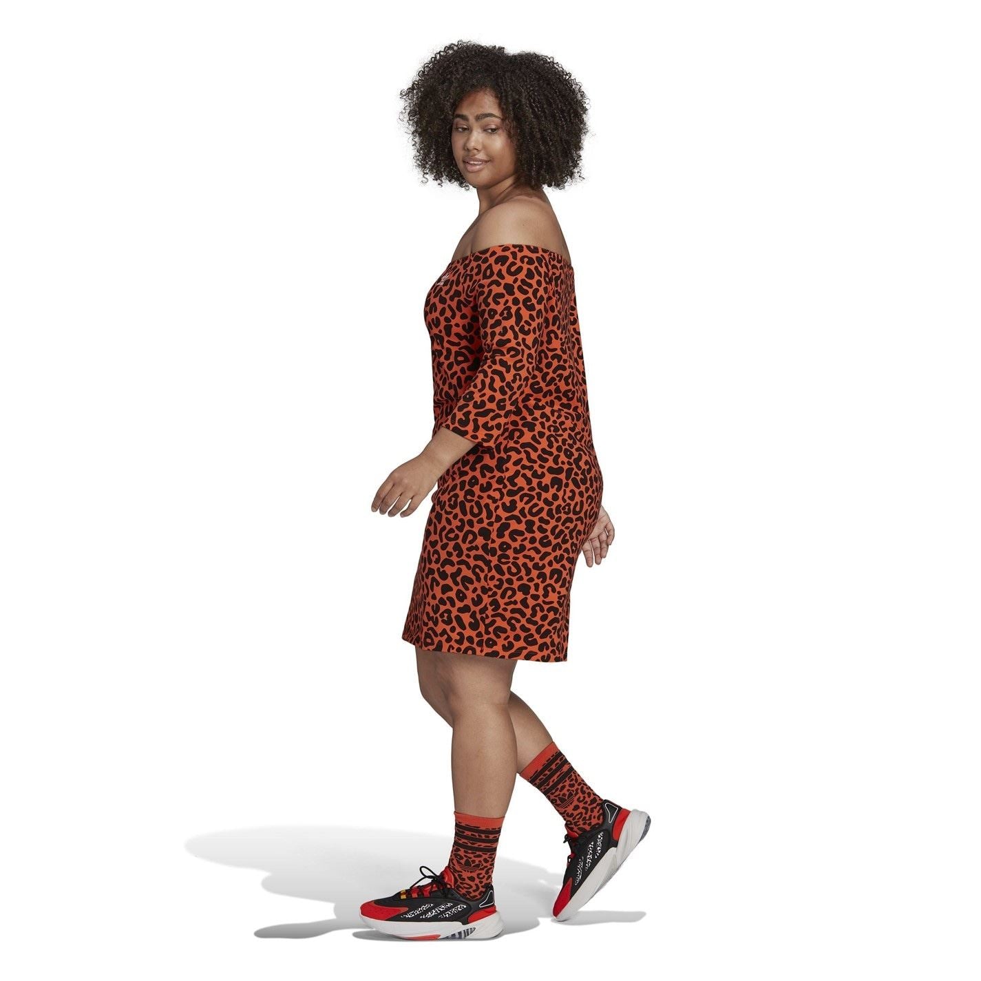 adidas Originals Off The Shoulder Mini Bodycon Dress