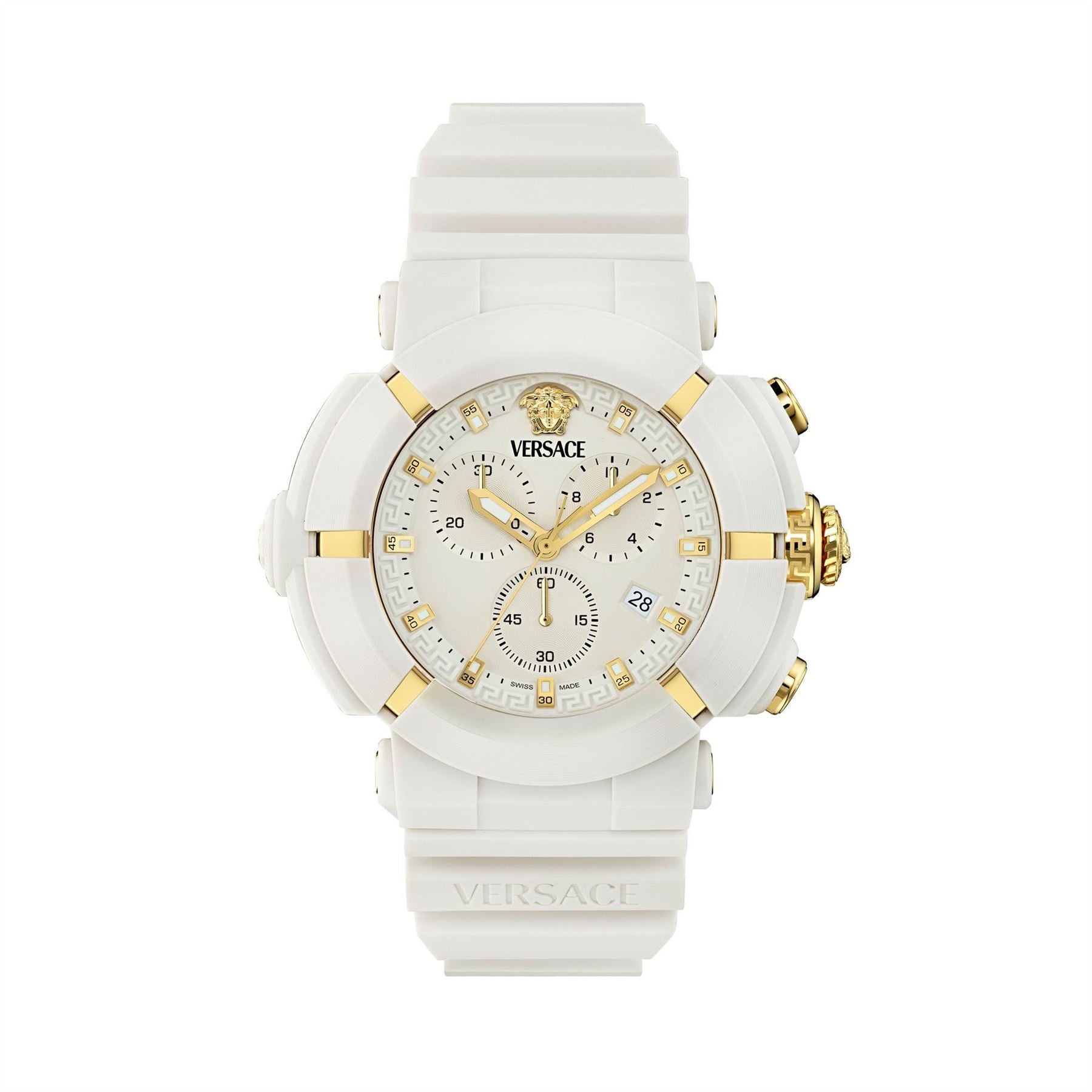 Versace Chronograph Fashion Rubber Bracelet Analogue Watch