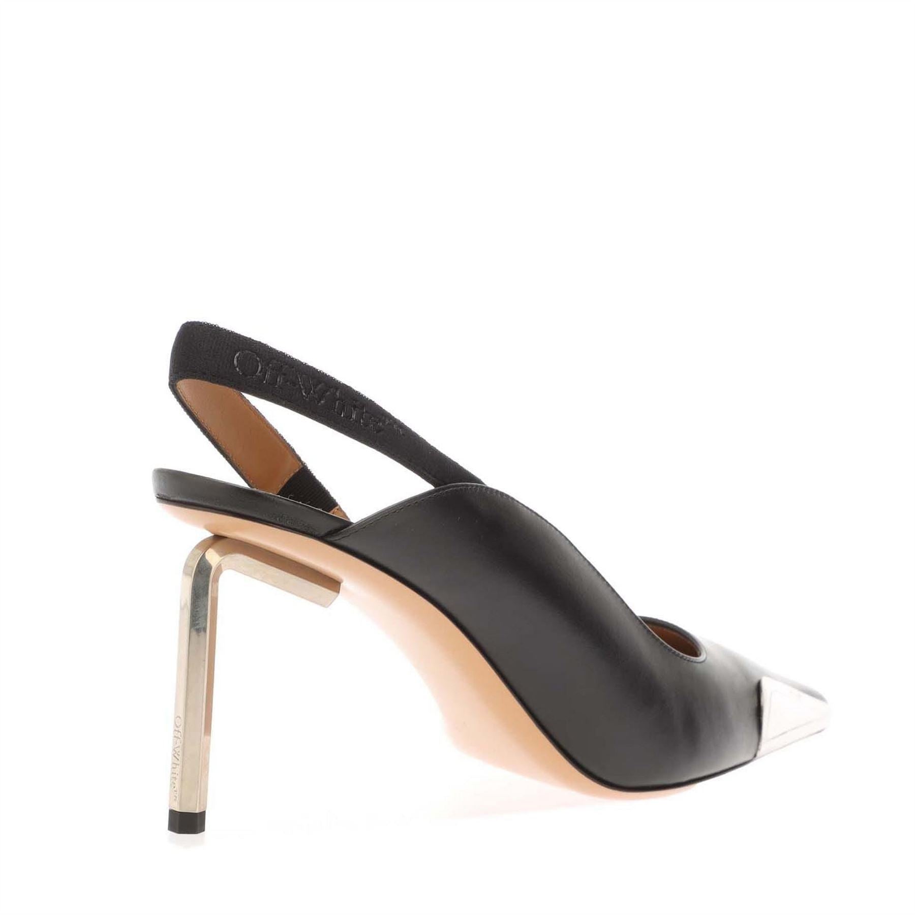 Off White Allen Frame Slingback Pumps