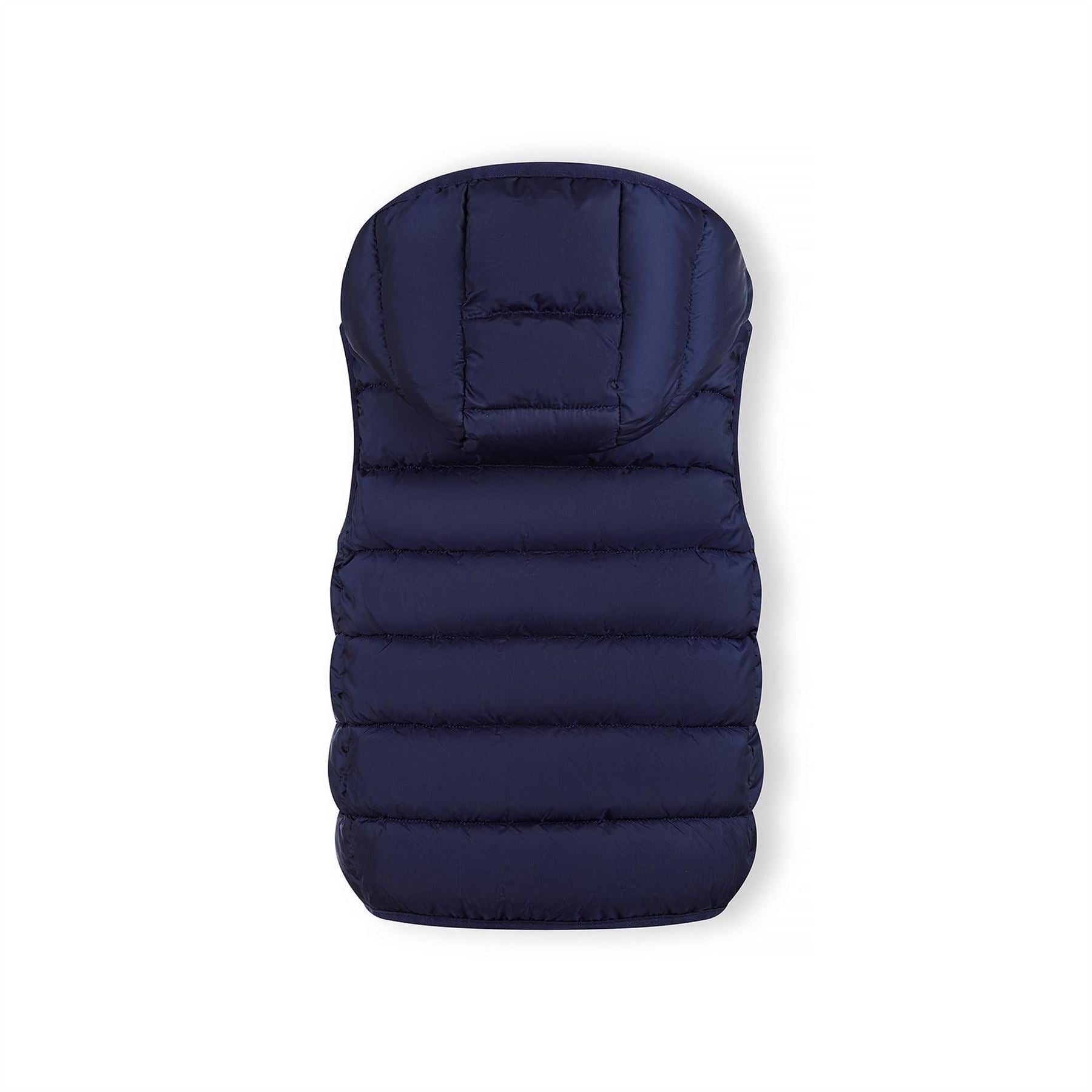 Minoti Girls Quilted Gilet Full Zip Detachable Hood Navy