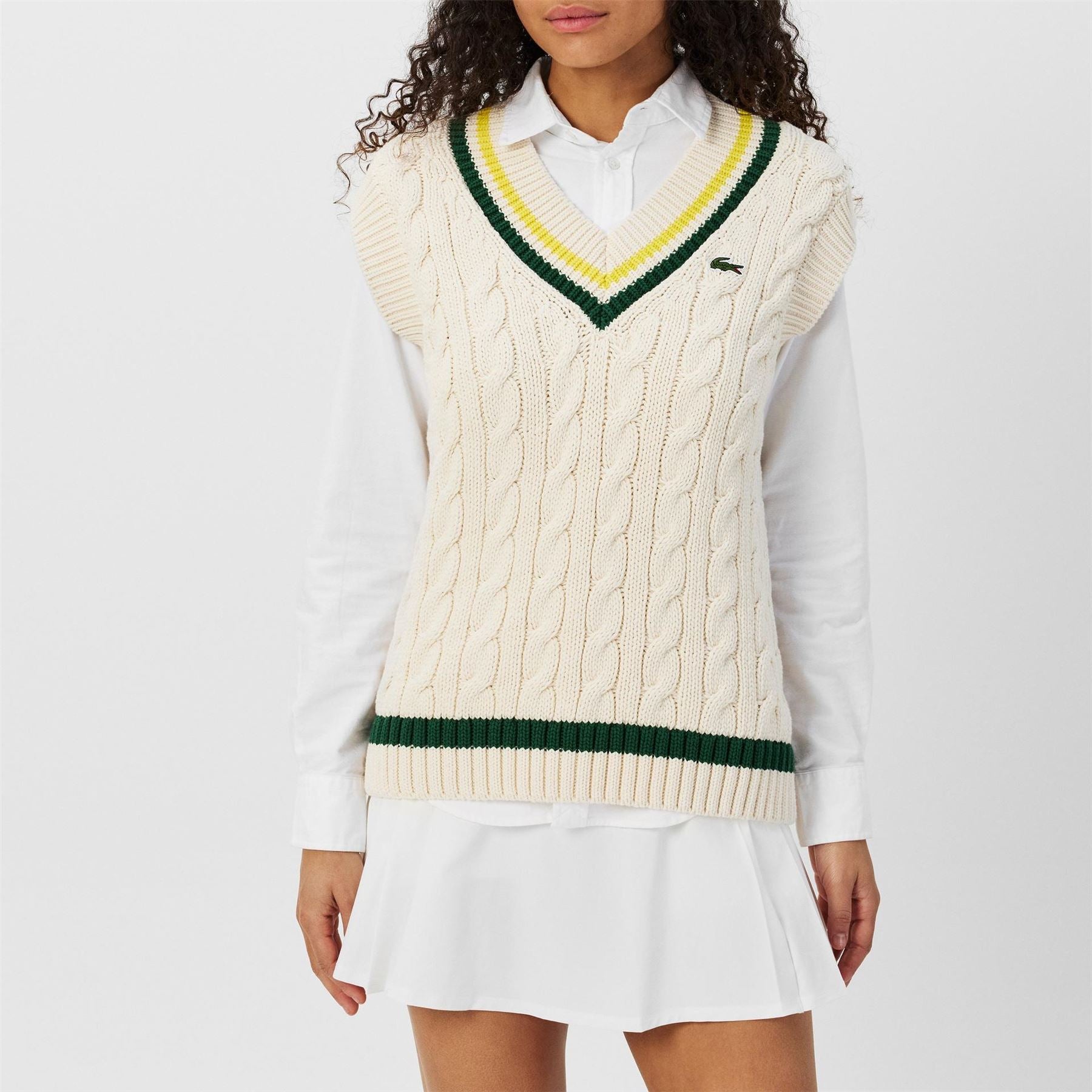 Lacoste Cable Knit Crew Neck Jumper