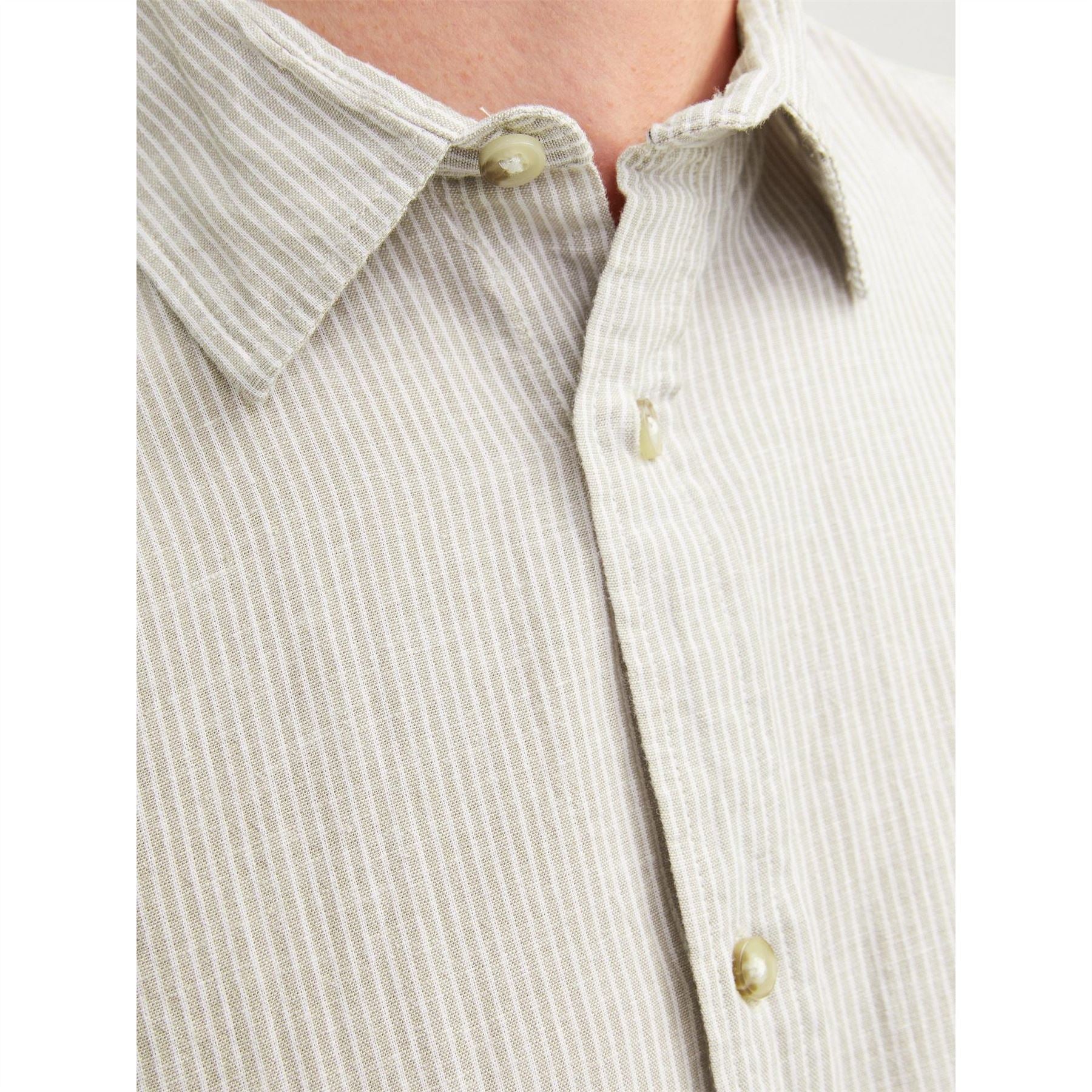 Jack and Jones Regular Fit Linen Long Sleeve Shirt