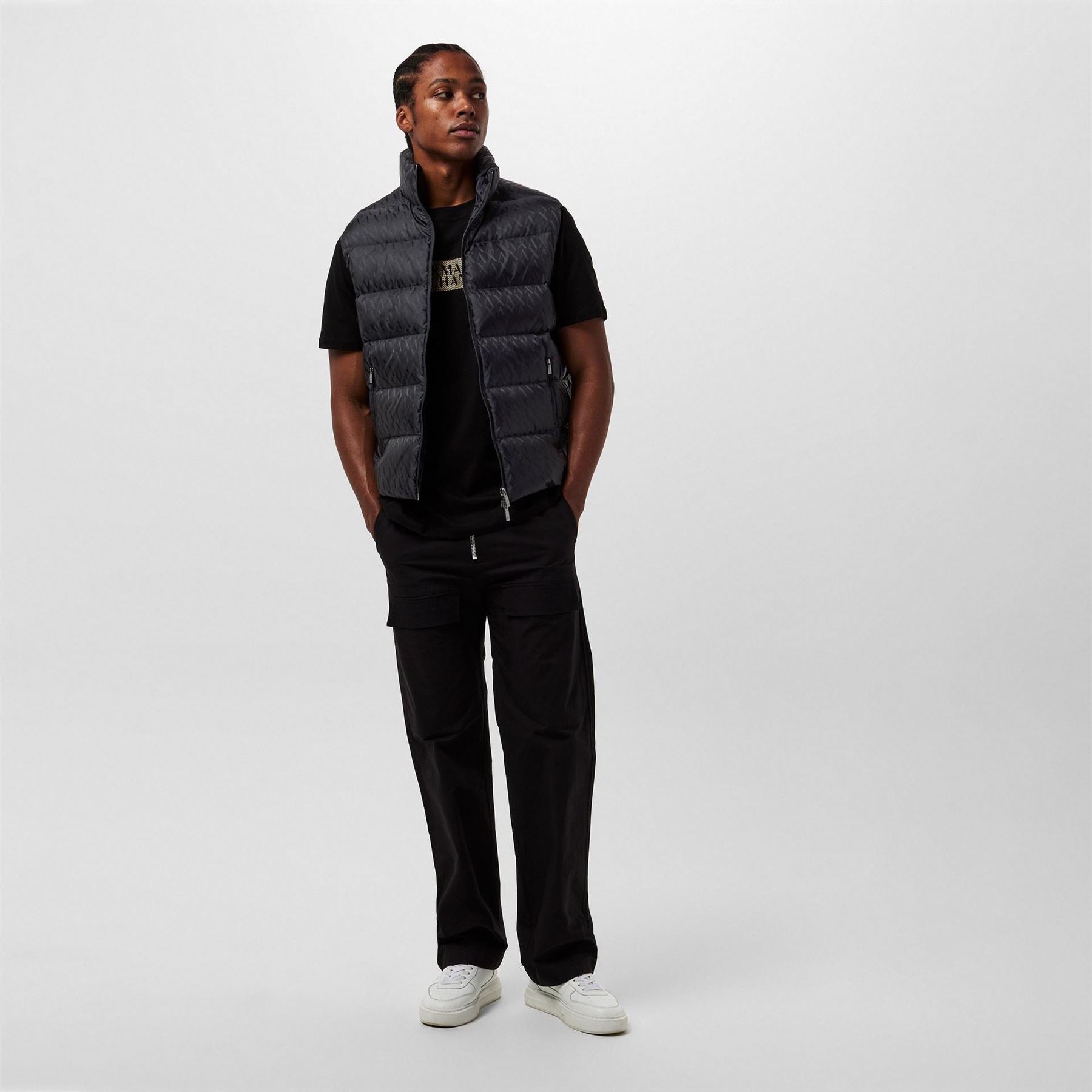 Armani Exchange Exchange All Over Logo Zip Pocket Gilet