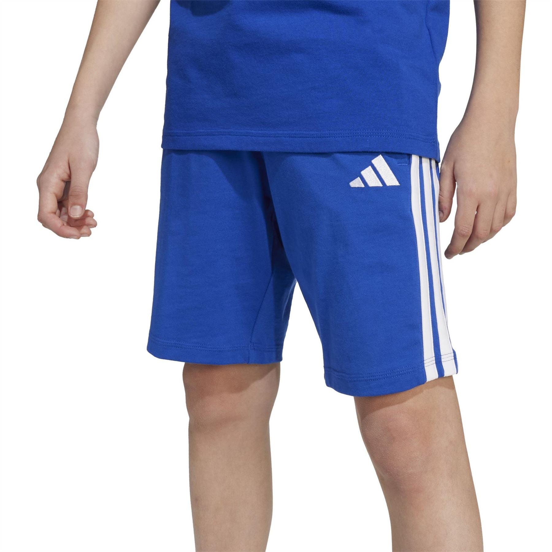 adidas Essentials 3 Stripe Jersey Short Juniors