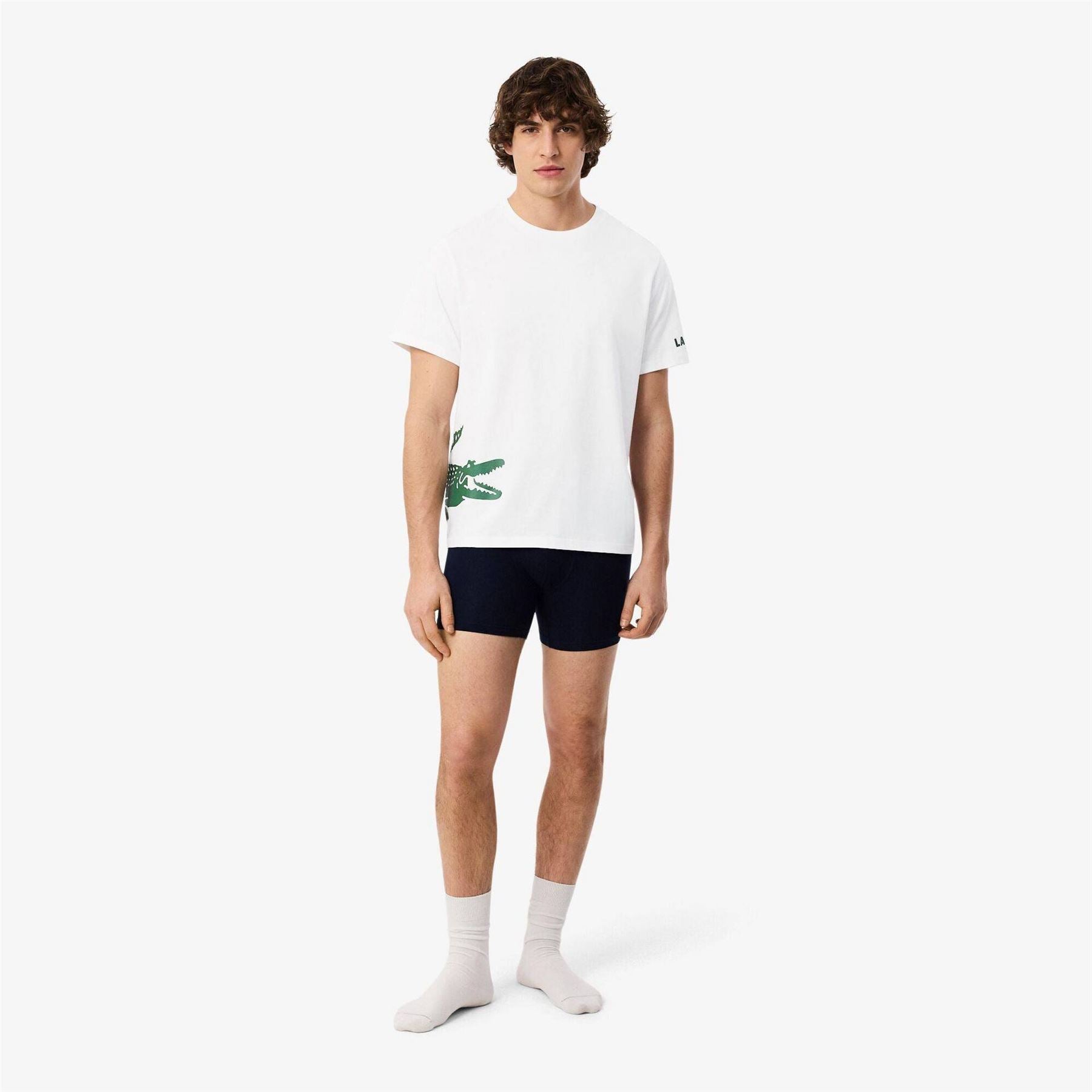 Lacoste Printed Cotton Lounge Short Sleeve Pyjama Top