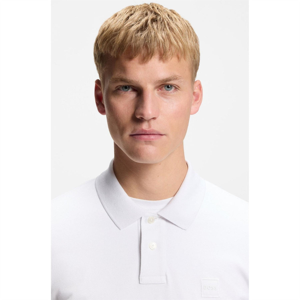 Boss Collared Neck Button Placket Polo Shirt