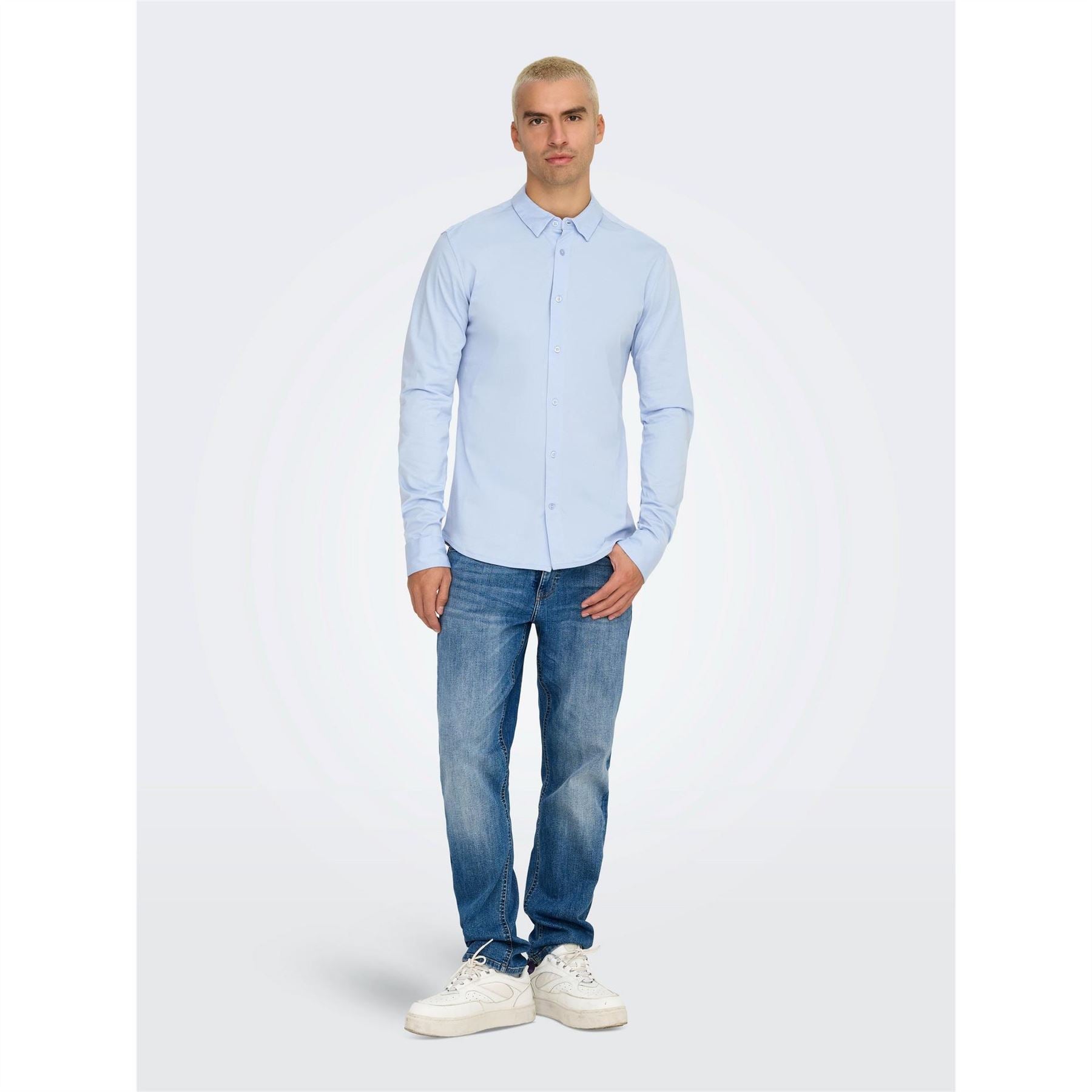 Only Regular Fit Long Sleeve Point Collar Shirt