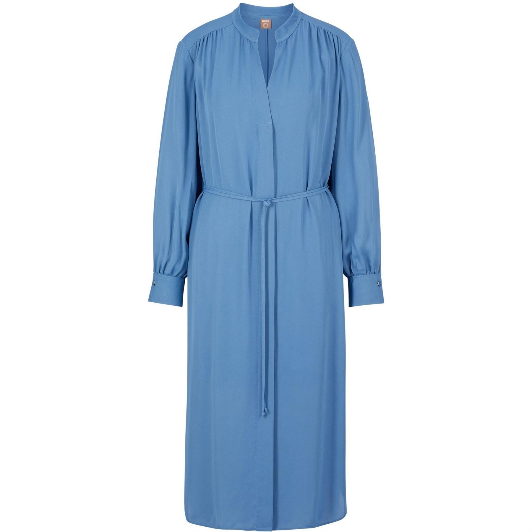 Boss Dibanora6 Notched Neck Long Sleeve Midi Dress