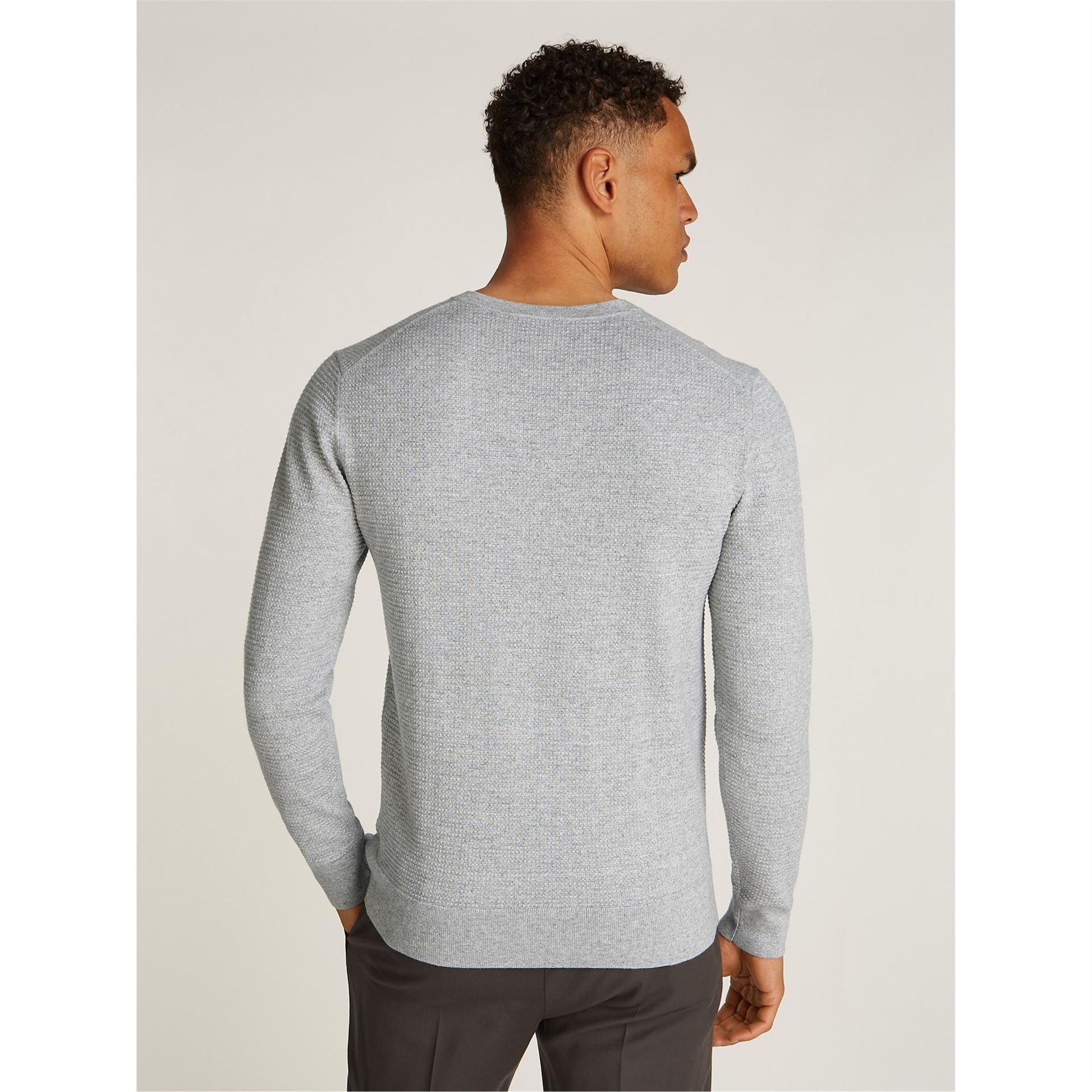 Calvin Klein Waffle Texture Cotton Crew Neck Jumper