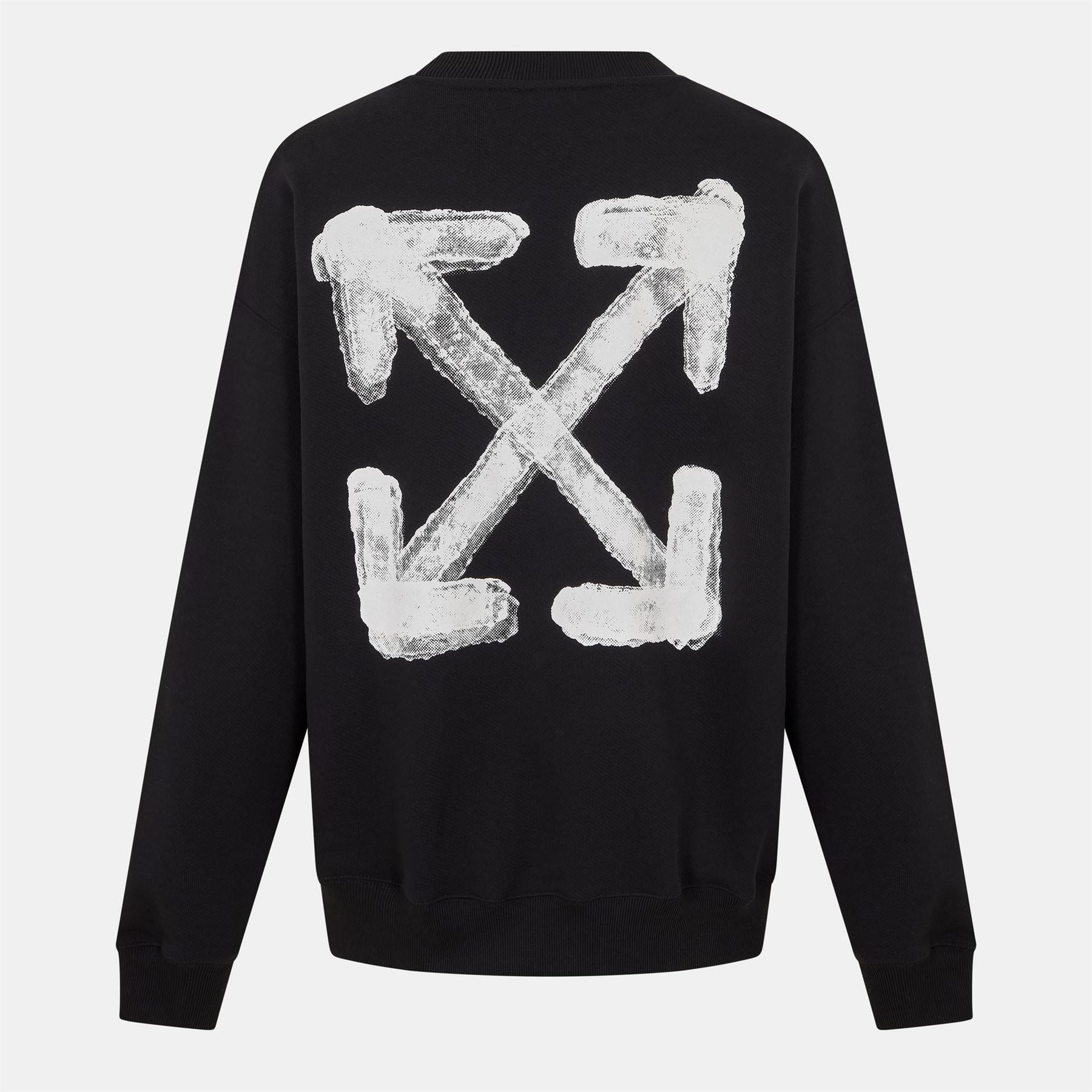 Off White Crew Neck Long Sleeve Regular Fit Sweatshirt