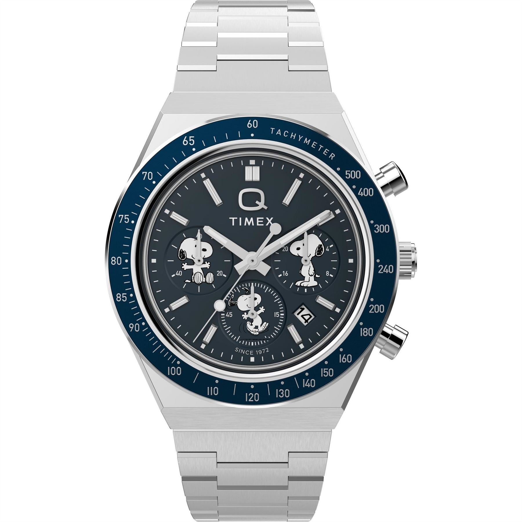 Timex Peanuts Q Racing Steel Bracelet Analogue Watch