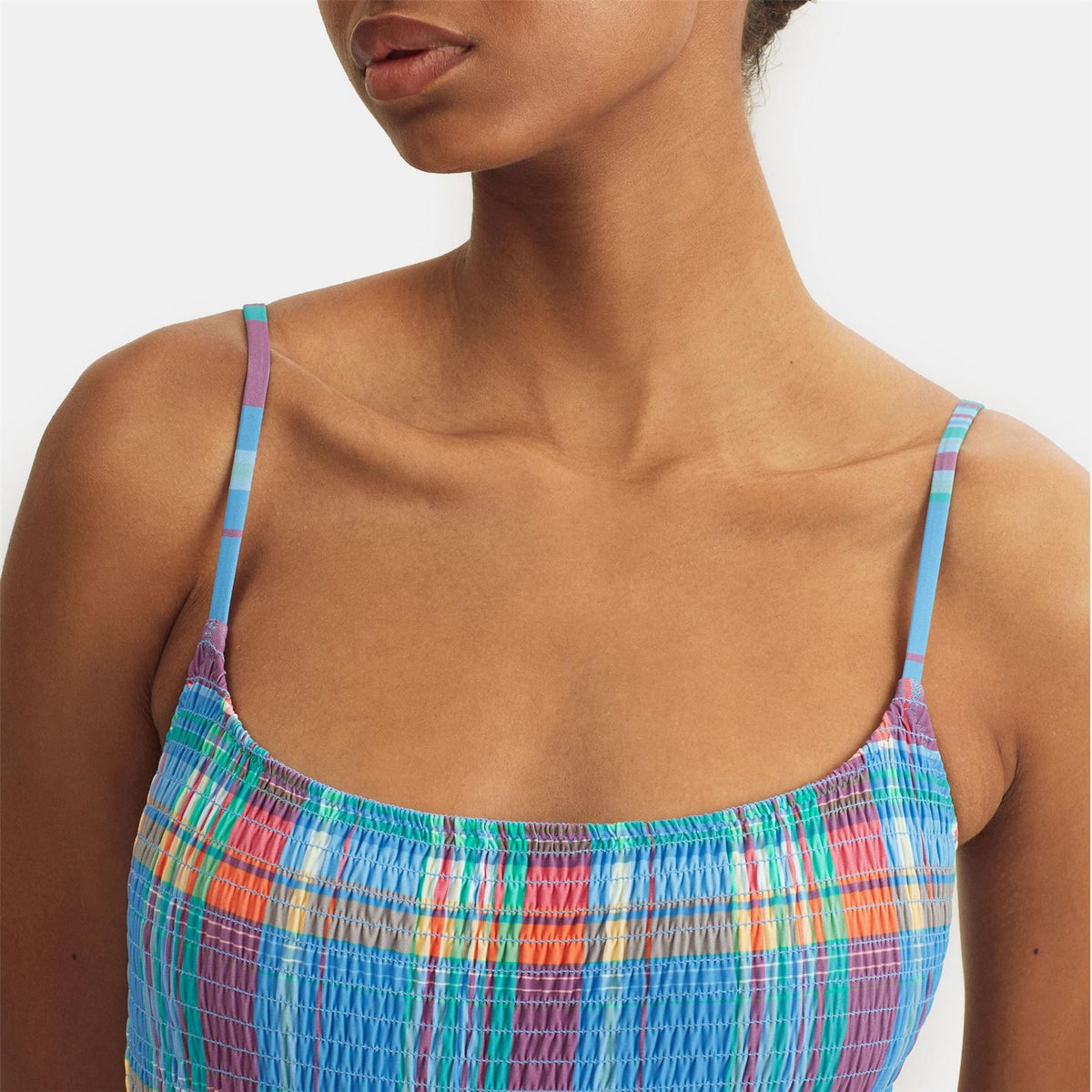 Polo Ralph Lauren Plaid Patterned One Piece Swimsuit