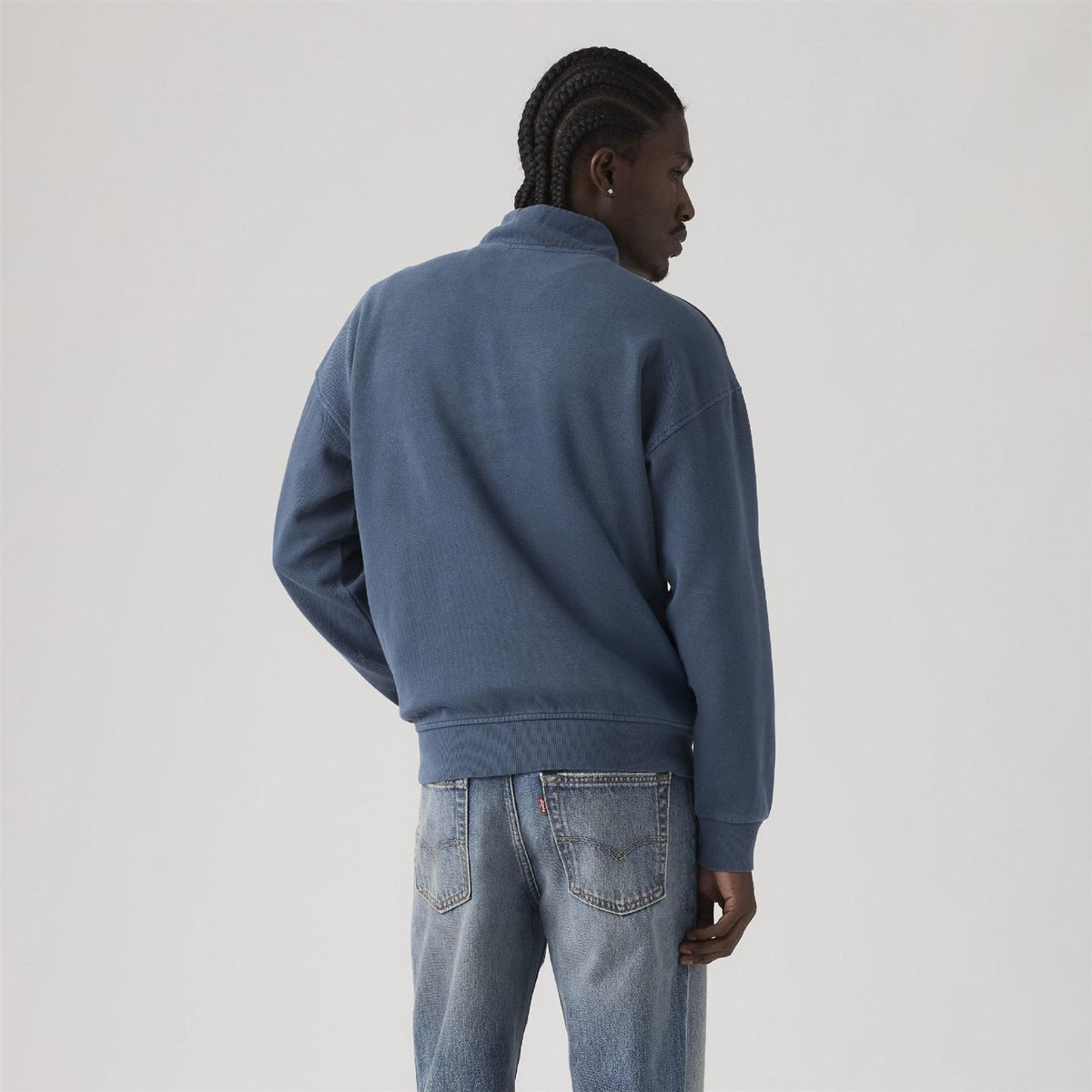 Levis Marina Cotton 1 4 Zip Oversized Fit Fleece Top