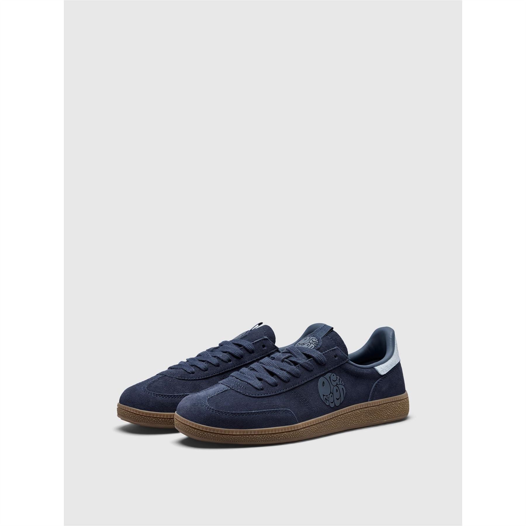 Pretty Green Suede Round Toe Flat Heel Trainers