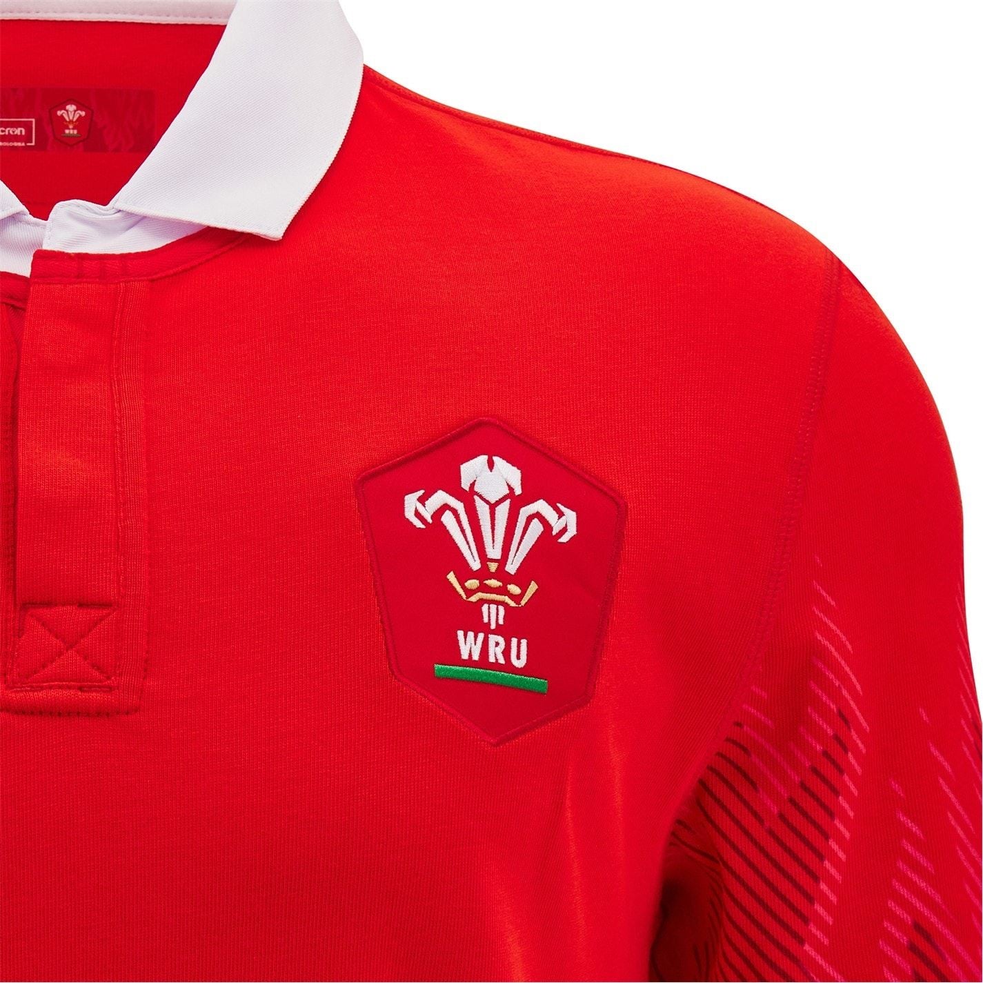 Macron Welsh Rugby Union Collar Home Shirt 2024 Juniors
