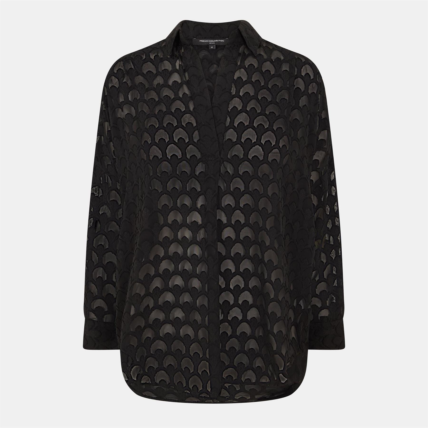 French Connection Burn Out Popover Shirt