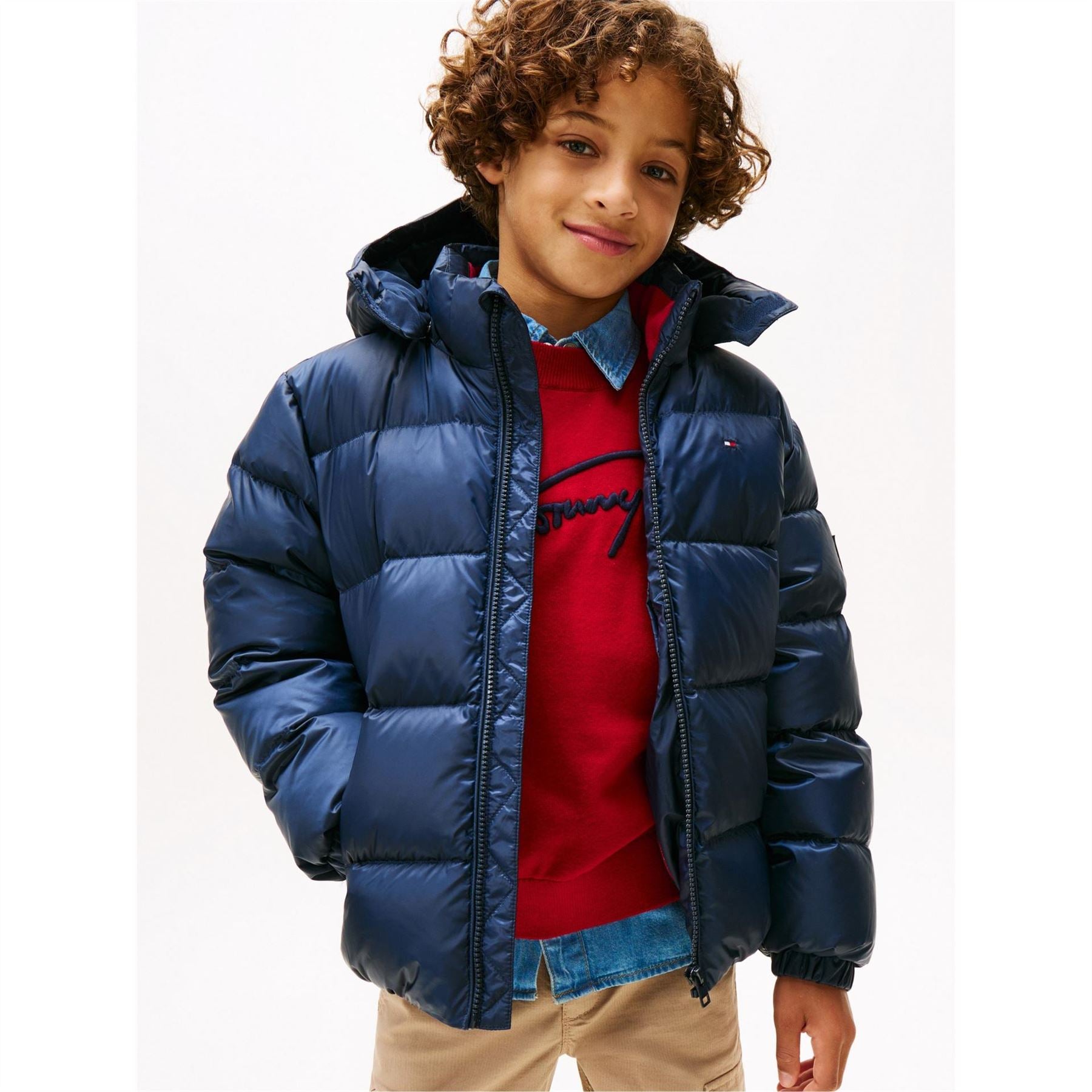 Tommy Hilfiger Essential Hooded Solid Patterned Puffer Jacket