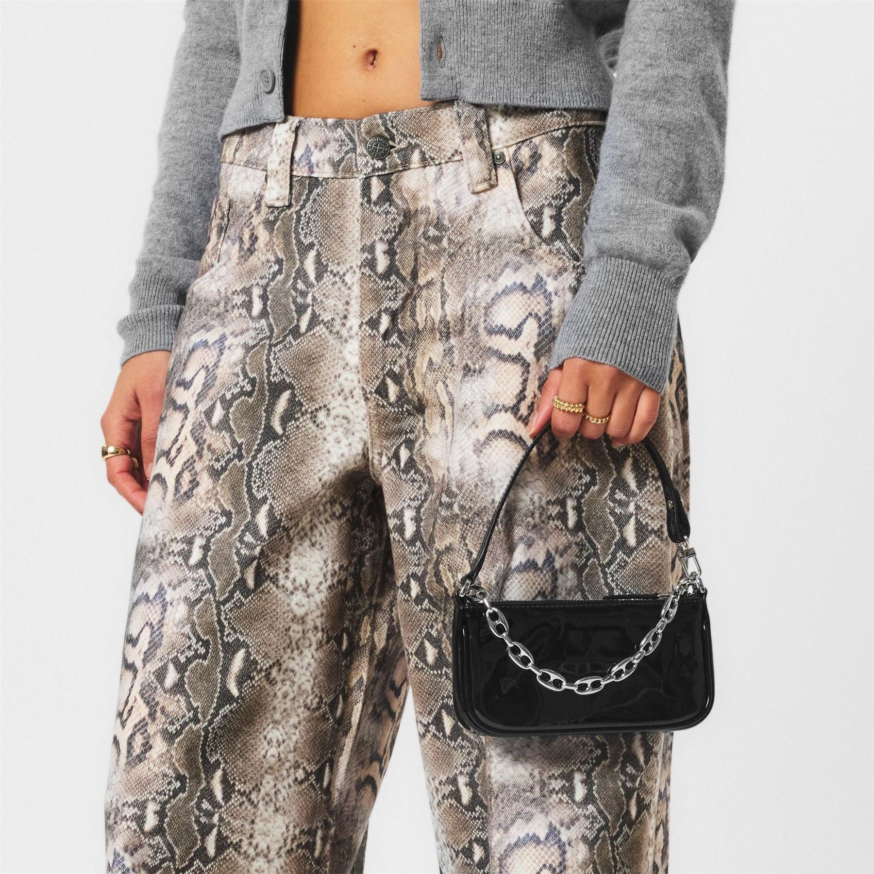 By Far Mini Patent Leather Shoulder Bag