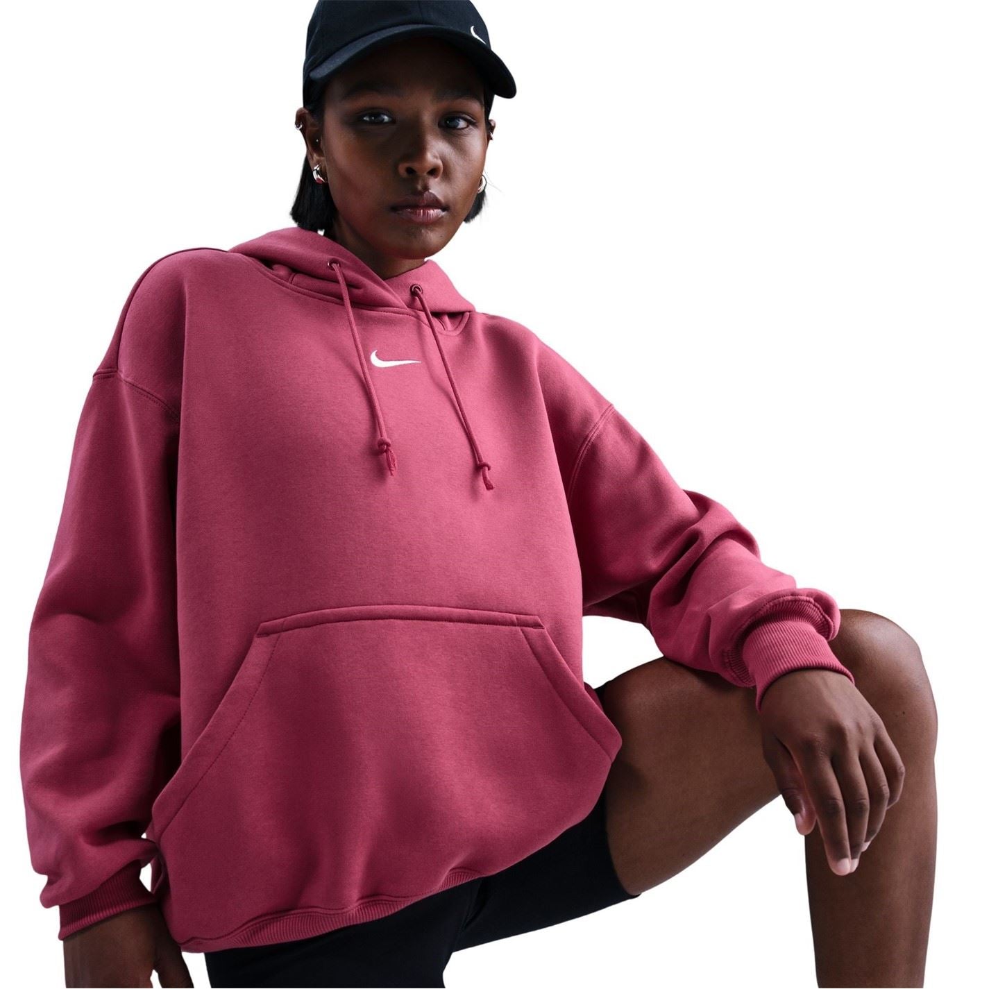 Nike Phoenix Fleece Oversize Fit Drop Shoulder Long Sleeve Hooded Neck Sweatshirt