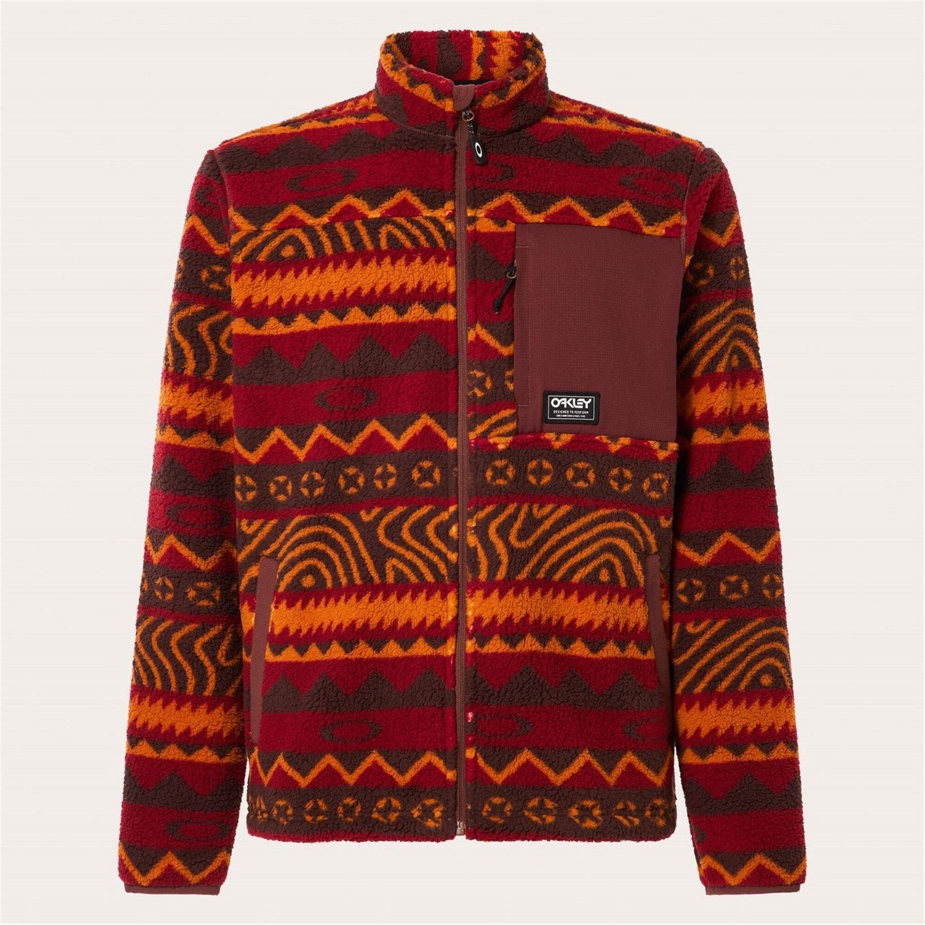 Oakley Mountain Fire Aztec Block Full Zipper Sherpa Jacket