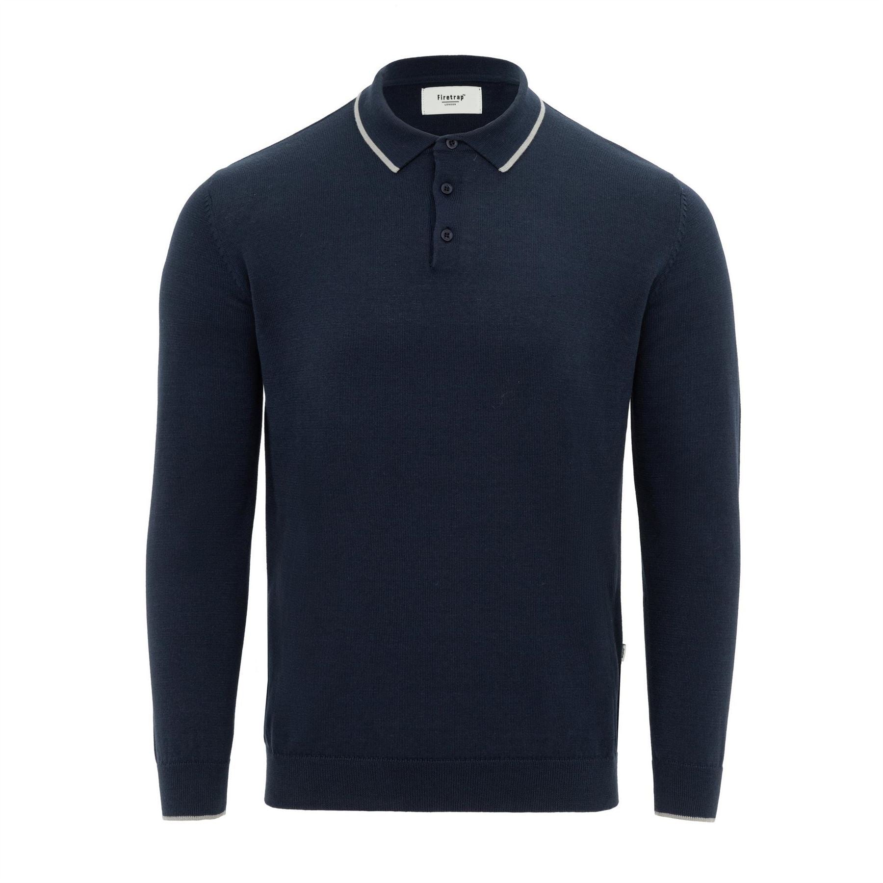 Firetrap Mens Long Sleeve Polo Jumper