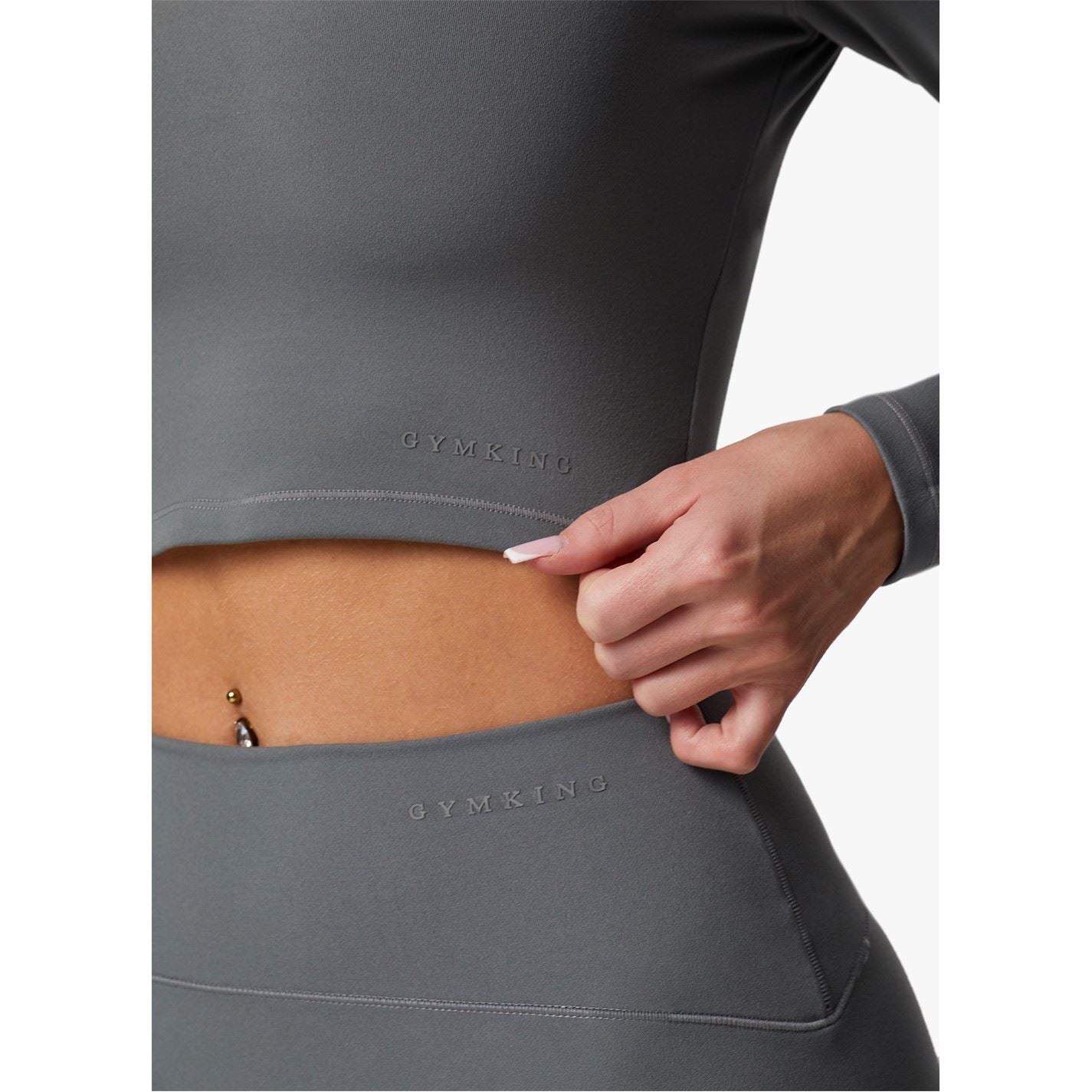 Gym King Luxe Cropped Scoop Neck Slim Fit T-Shirt