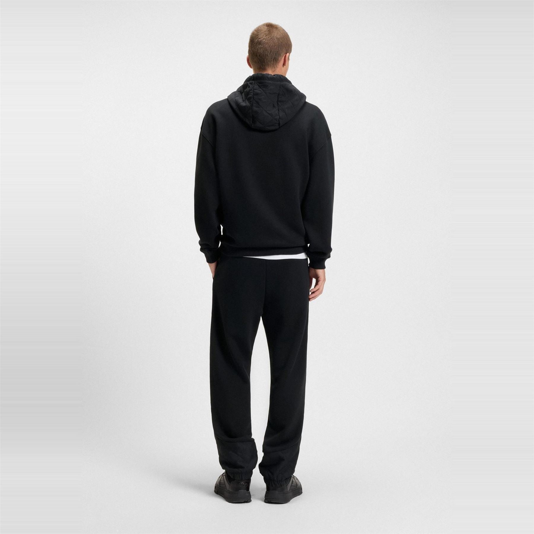 Hugo Hooded Neck Oversize Fit Sweatshirt with Rubber Badge