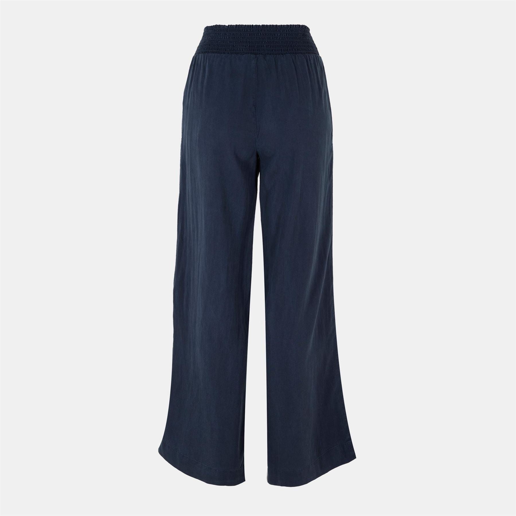 Bella Dahl Smock Waist Wide Leg Solid Patterned Trousers