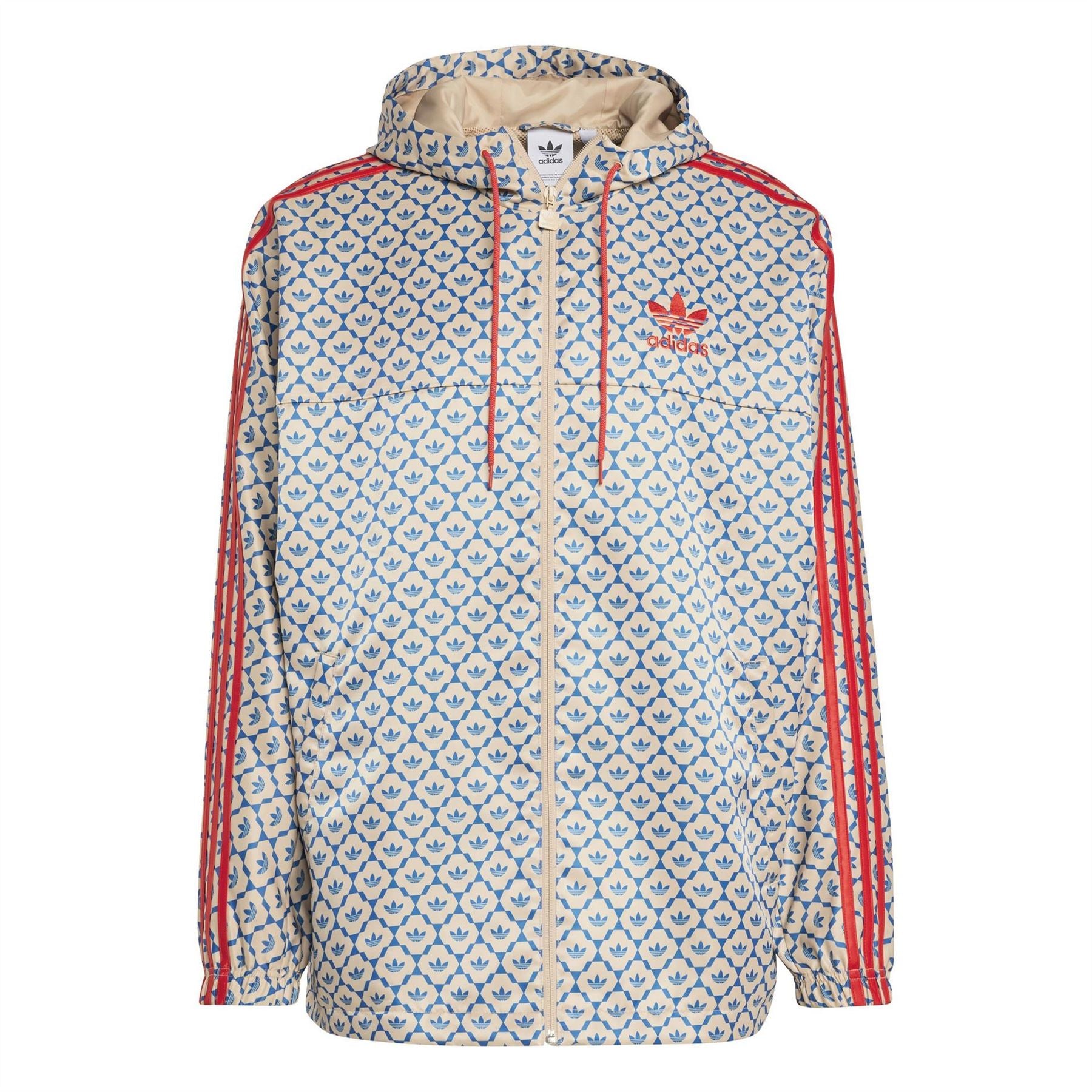 adidas Hooded Neck All Over Logo Rain Jacket