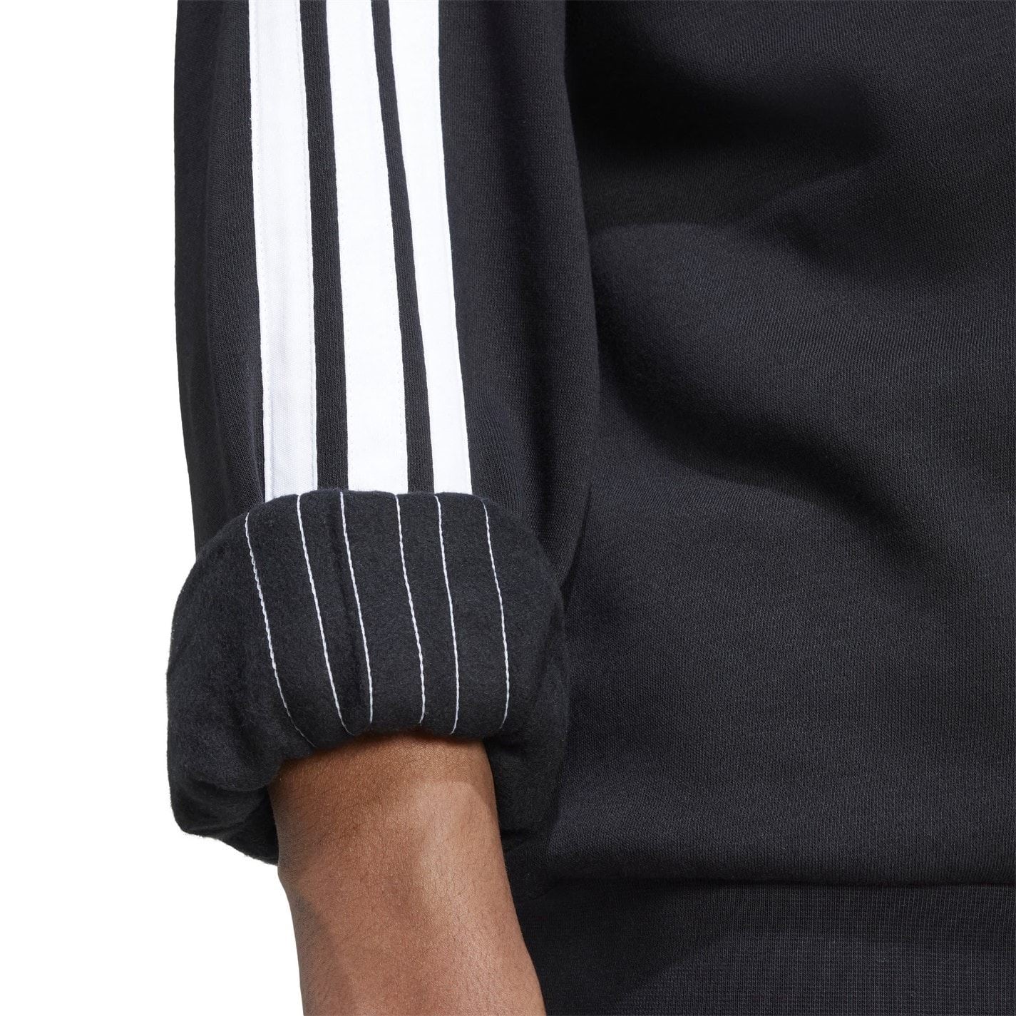 adidas Mens Essentials Crew 3 Stripes Pullover Sweatshirt