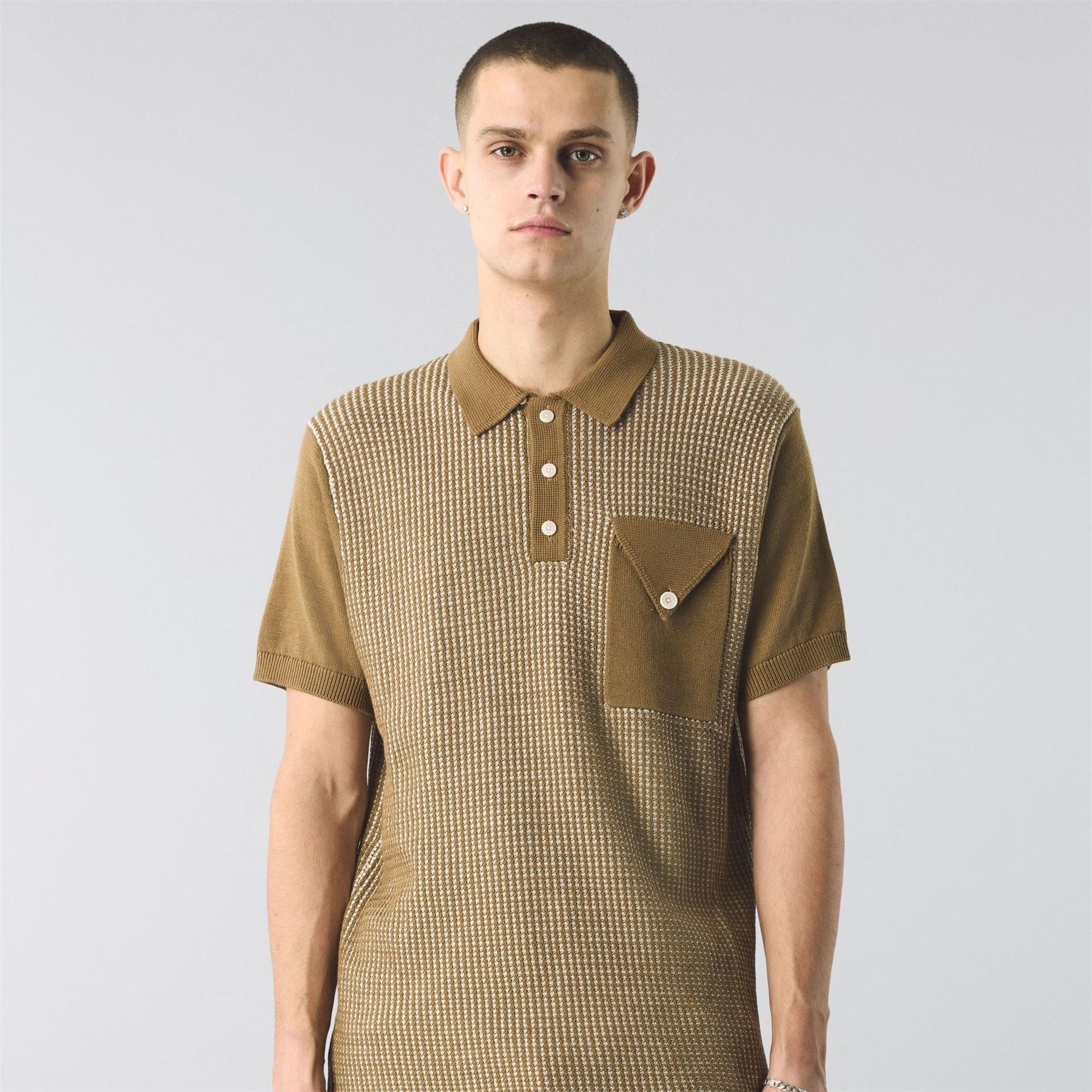 Pretty Green Roxy Knitted Short Sleeve Polo Shirt