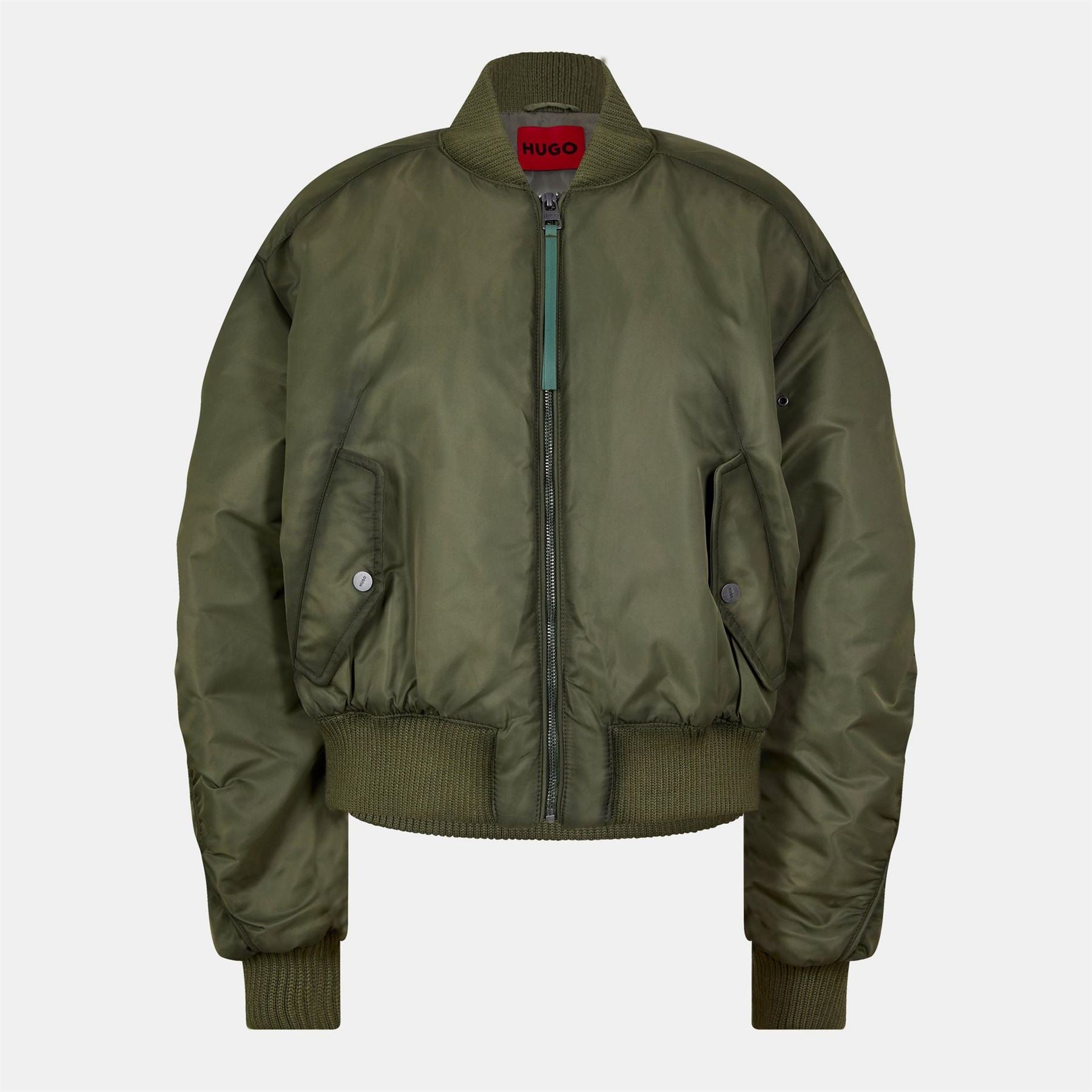 Hugo Ferida Parka Jacket Rib Crew Neck