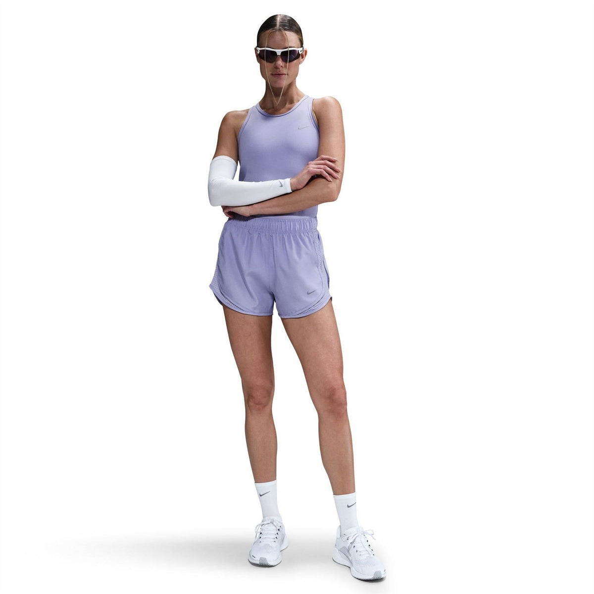Nike Womens Tempo Dri Fit Mid Rise Brief Lined Running Shorts